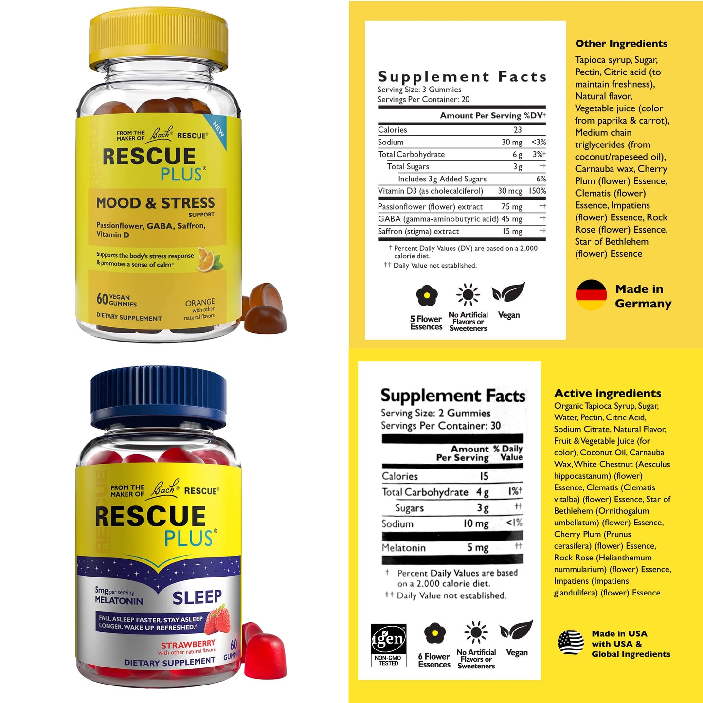 RESCUE Sleep & Mood Gummies, 120 Gummies