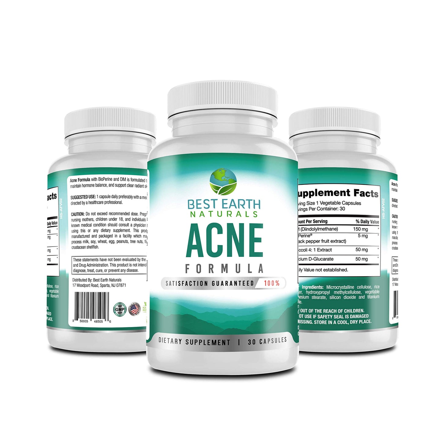 Best Earth Naturals Acne Supplement Formula Blemish Blocker Capsules 30 Count