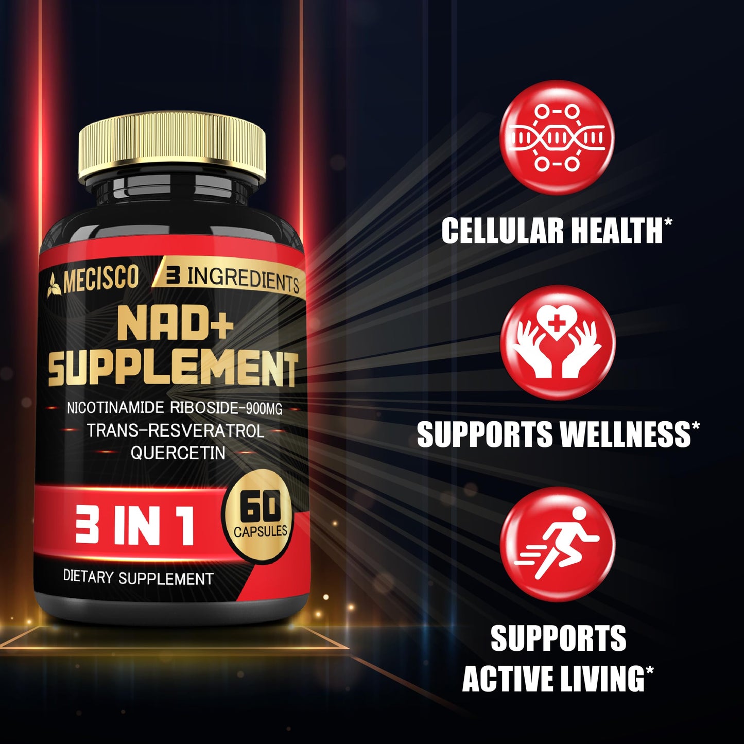 Mecisco 3in1 NAD+ Supplement Capsule 60 Count