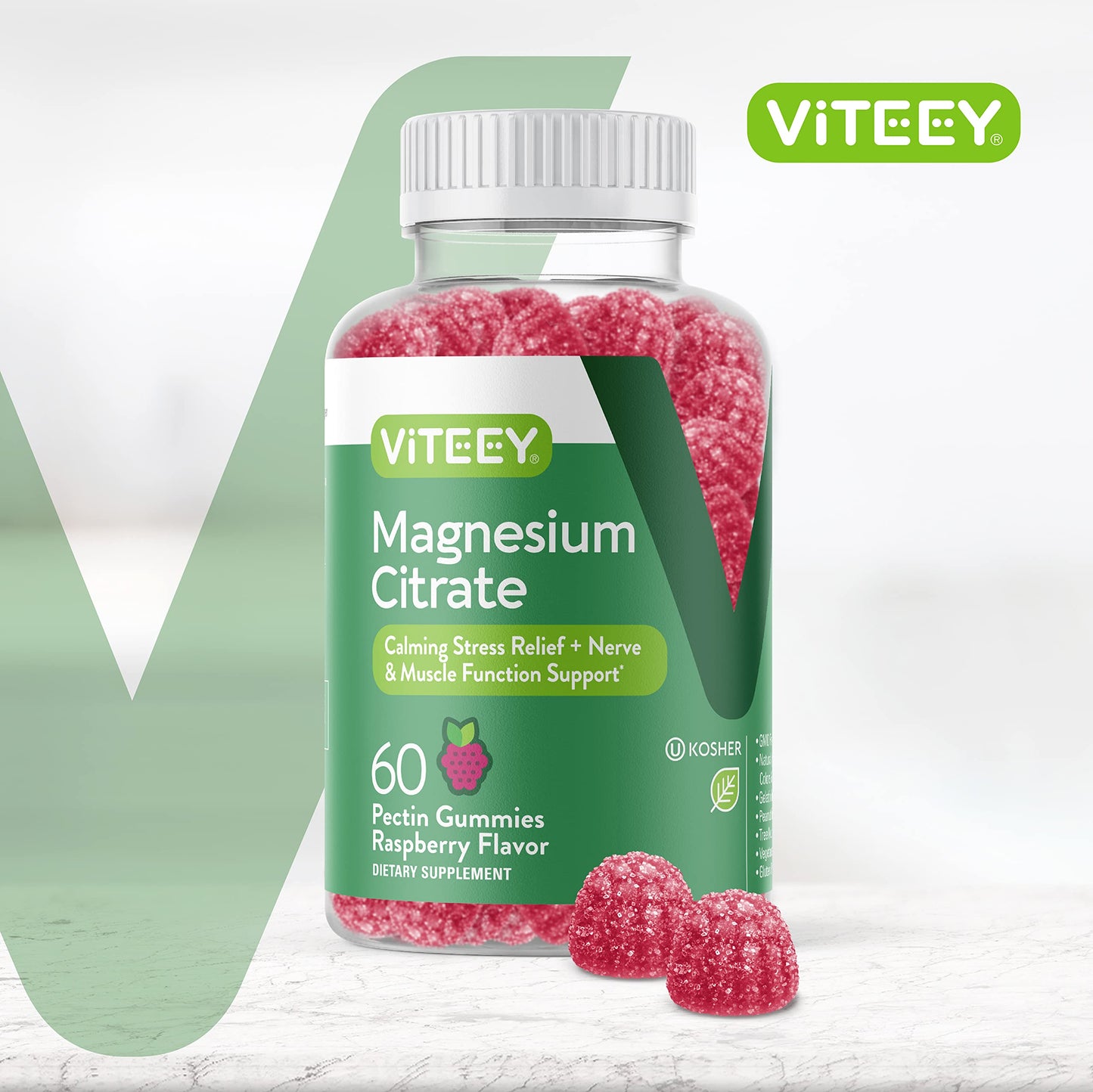 Viteey Magnesium Gummies for Adults 60 Count