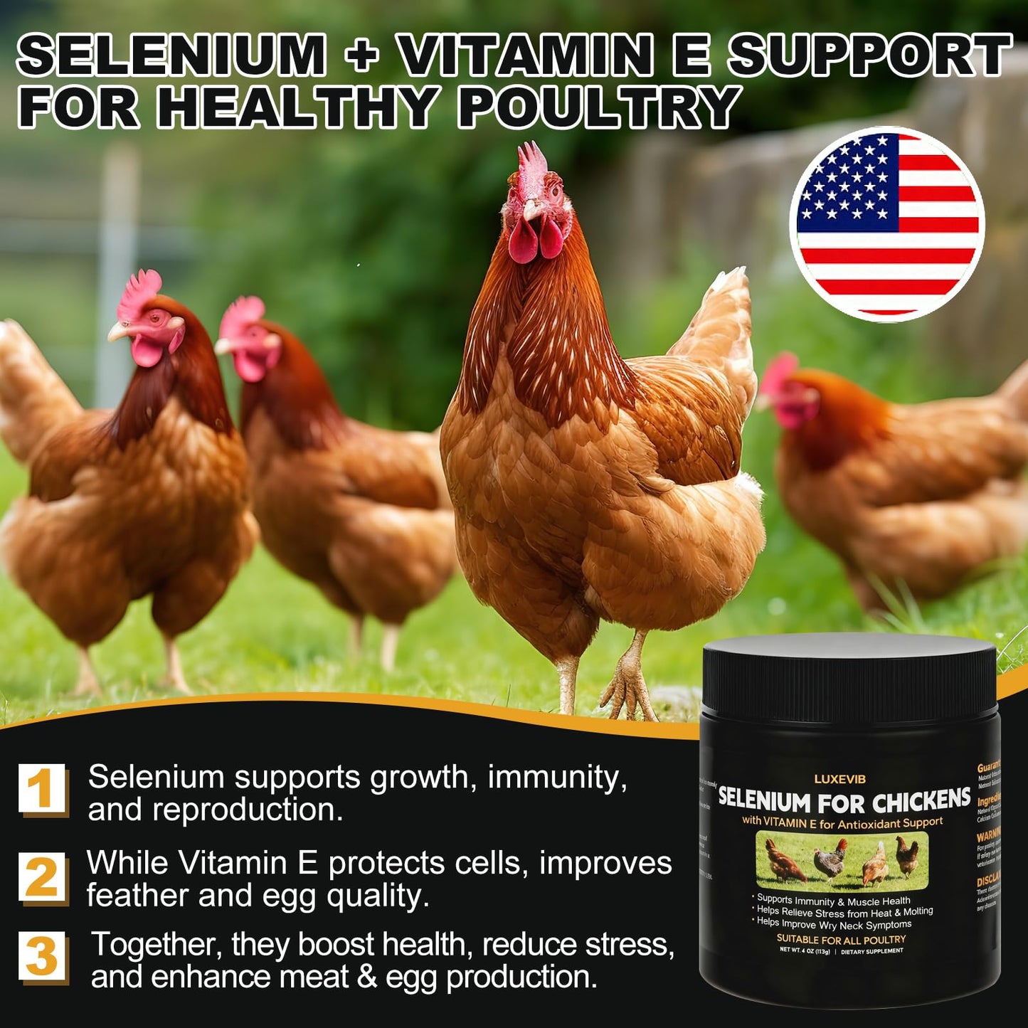 LuxeVib E+S Poultry Vitality Formula Powder 1