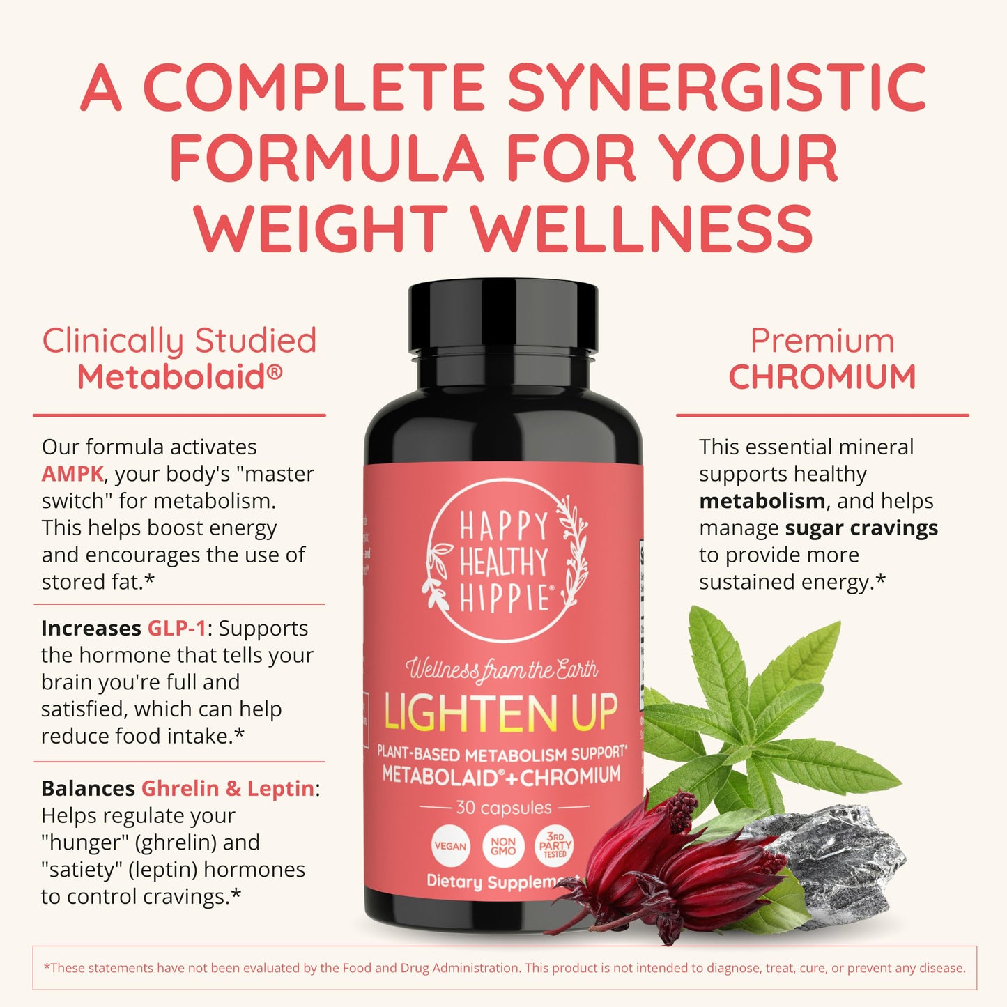 Happy Healthy Hippie Metabolaid + Chromium Metabolism Support 30 Capsules