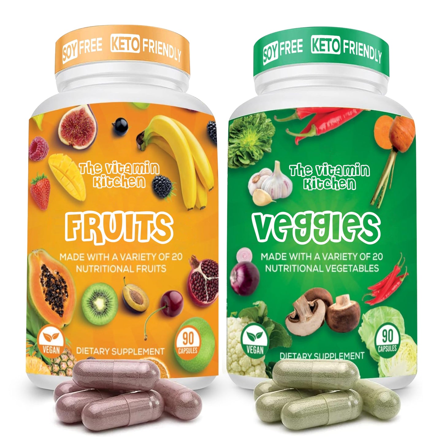 The Vitamin Kitchen Fruit and Veggie Supplements Capsules 90 Count