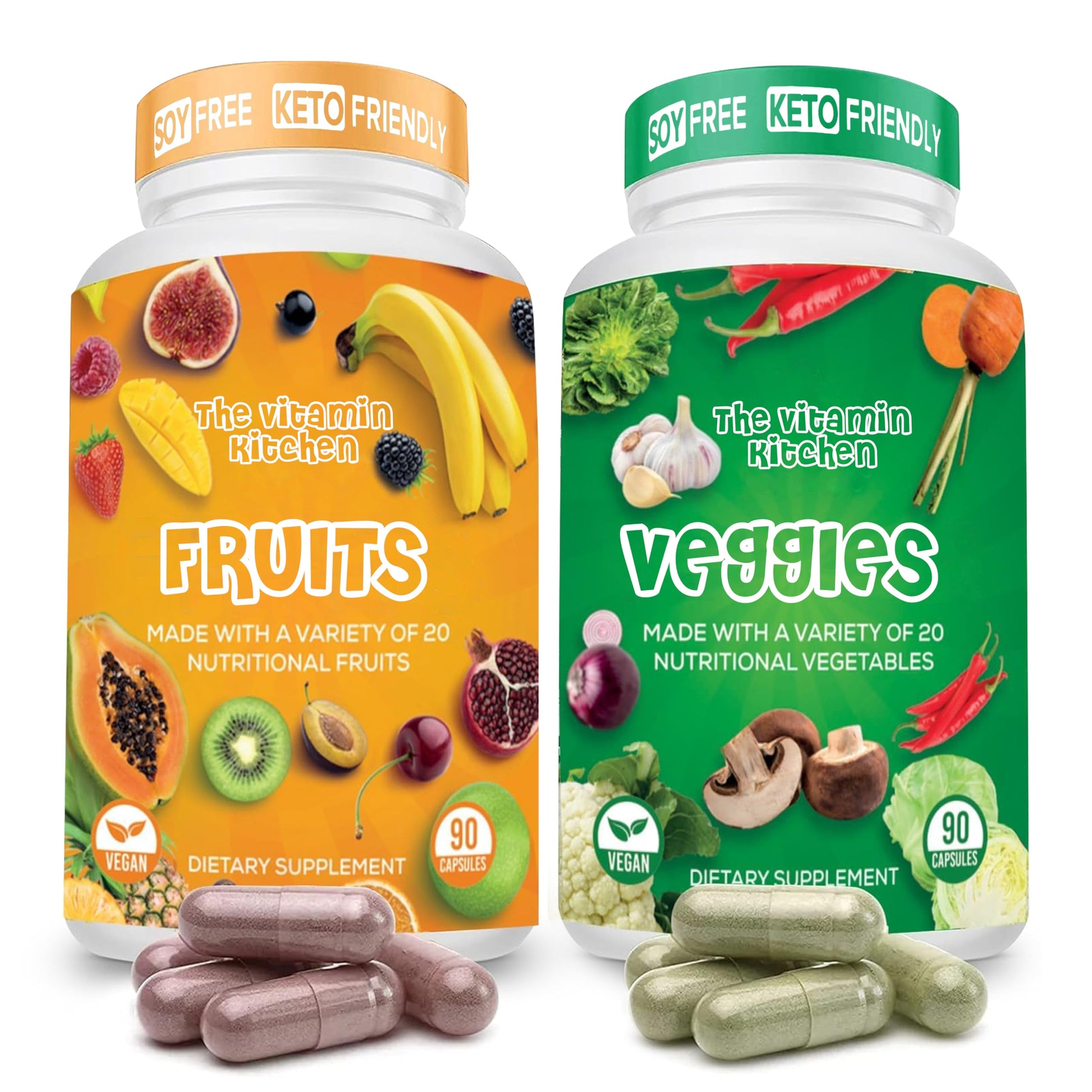 The Vitamin Kitchen Fruit and Veggie Supplements Capsules 90 Count