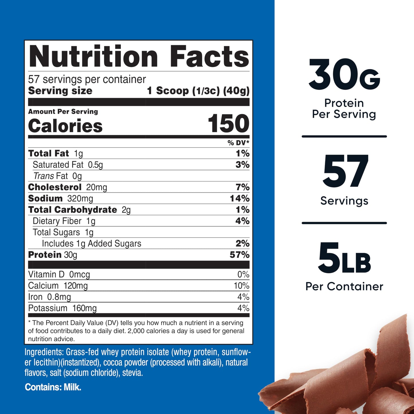 Nutricost Grass-Fed Whey Protein Isolate Powder 80
