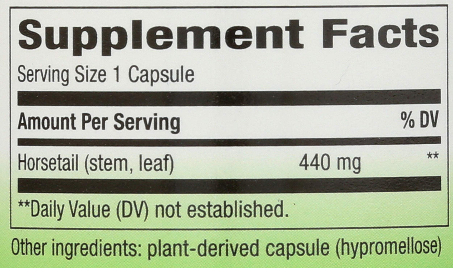 Nature's Way Premium Herbal Horsetail Grass 440 mg Capsule, 100 Count