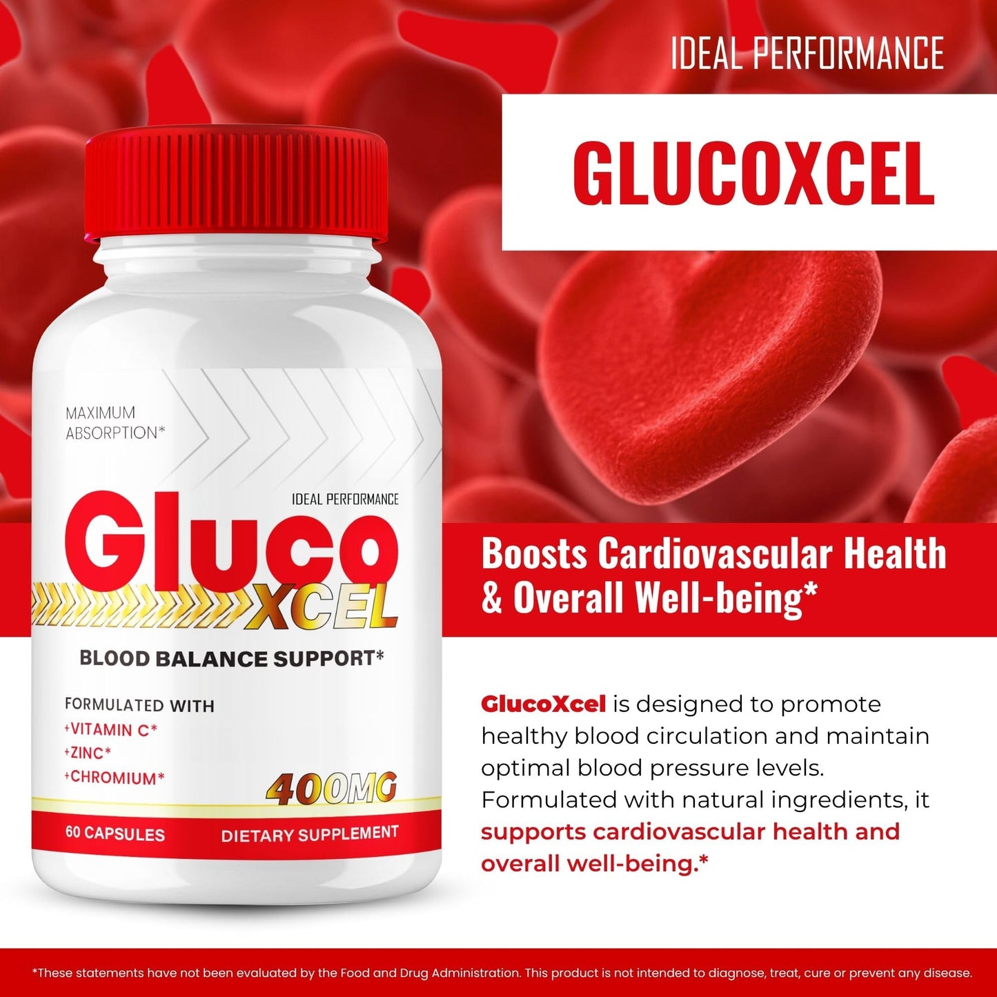 IDEAL PERFORMANCE GlucoXcel Capsules 180 Count