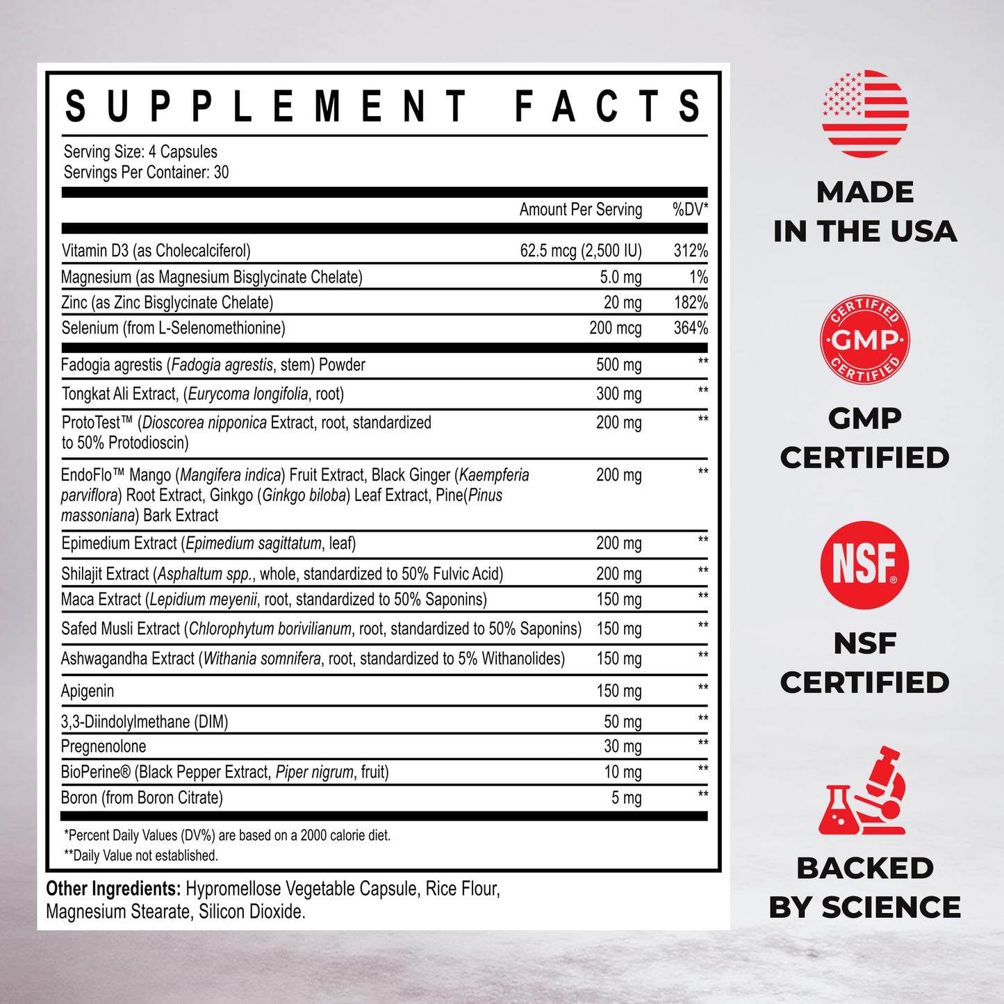 Enhanced Top T - 18-in-1 Premium Testosterone Booster for Men Capsules 120 Count