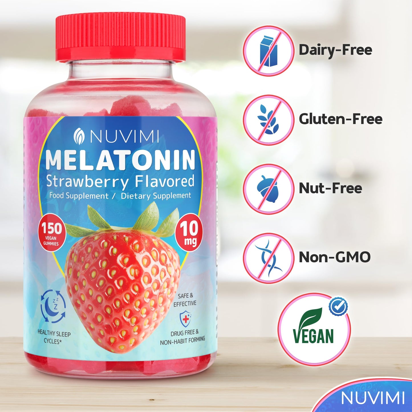 NUVIMI Melatonin Gummies 10 mg, 150 Gummies