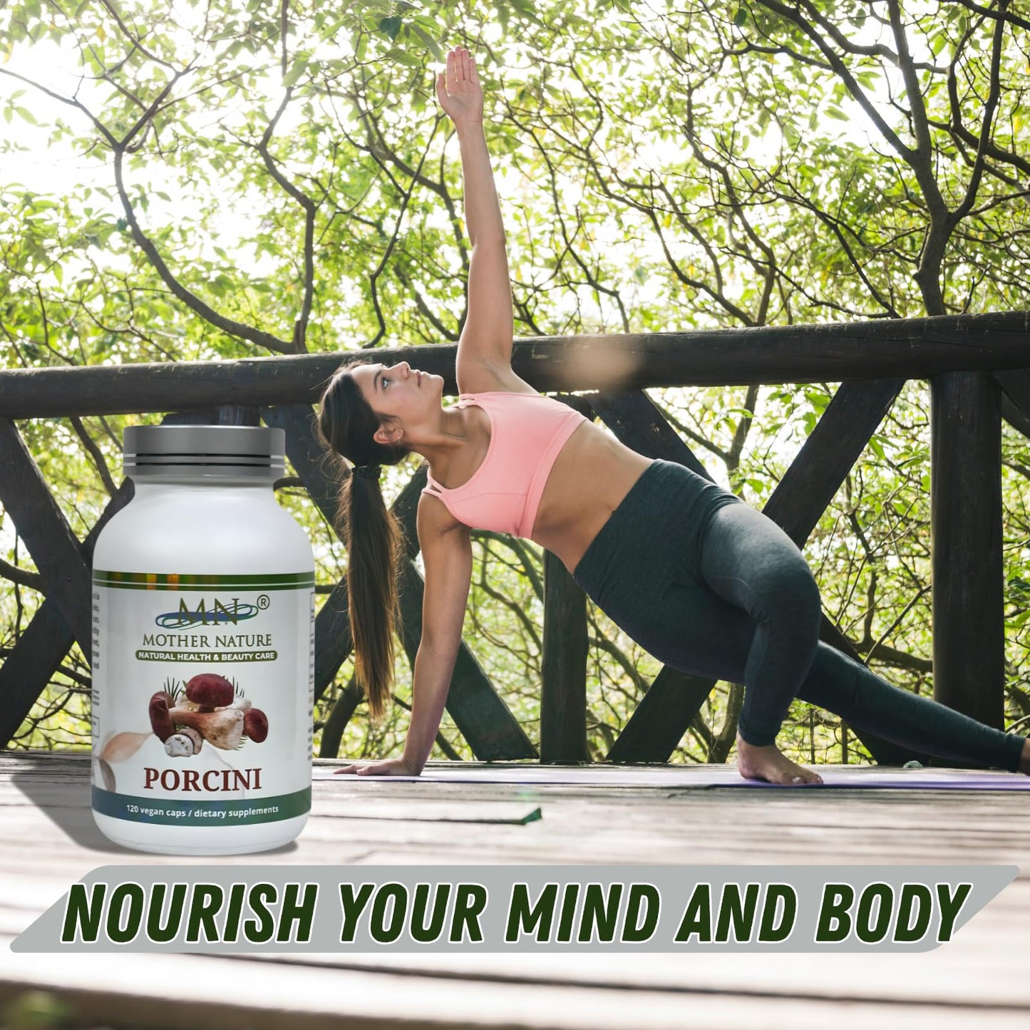 Mn Mother Nature Inc Porcini Mushroom Capsules 1000mg 120 Capsules
