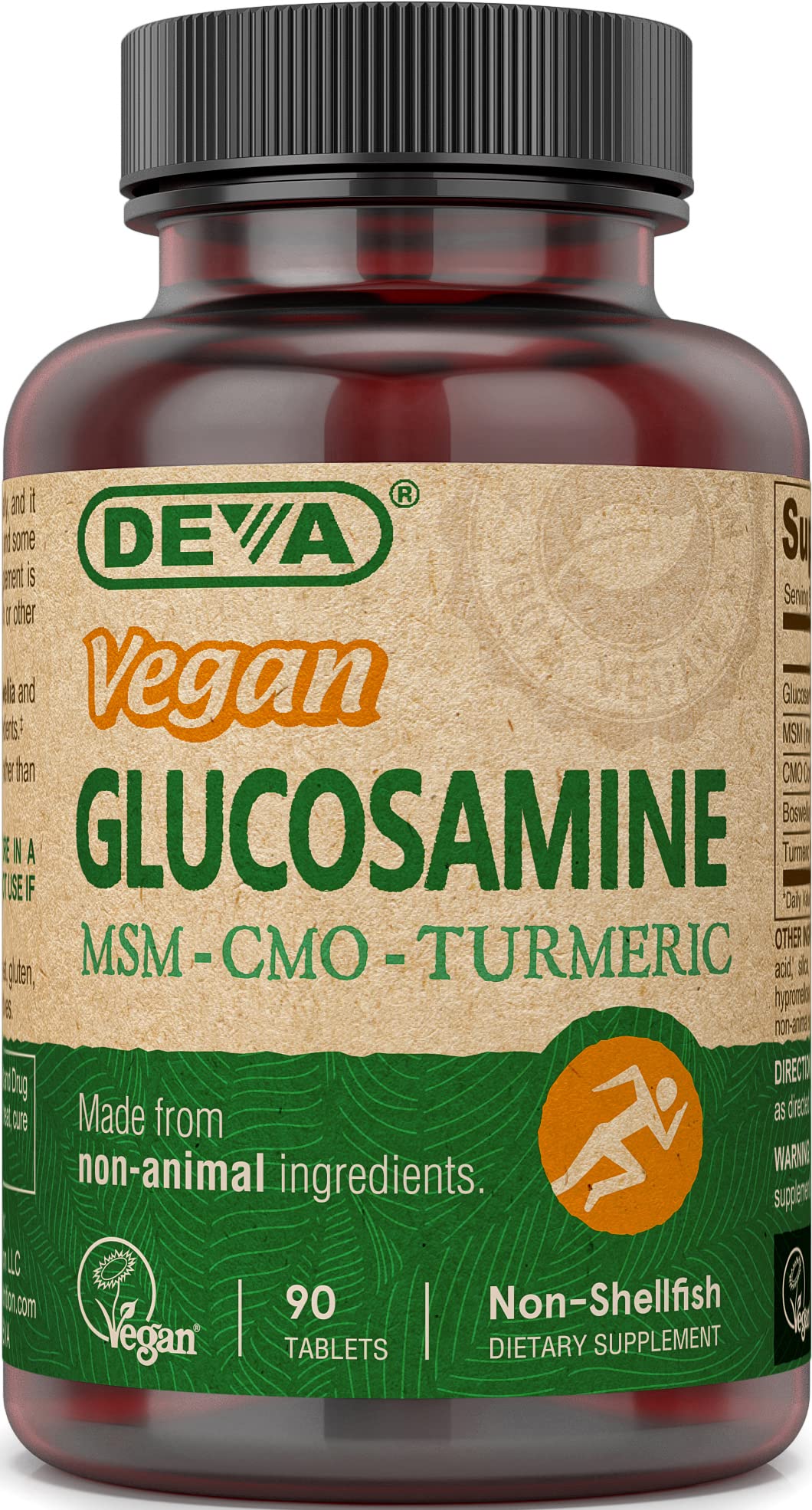 DEVA Vegan Glucosamine-MSM-CMO & Turmeric Supplement 90 Tablets
