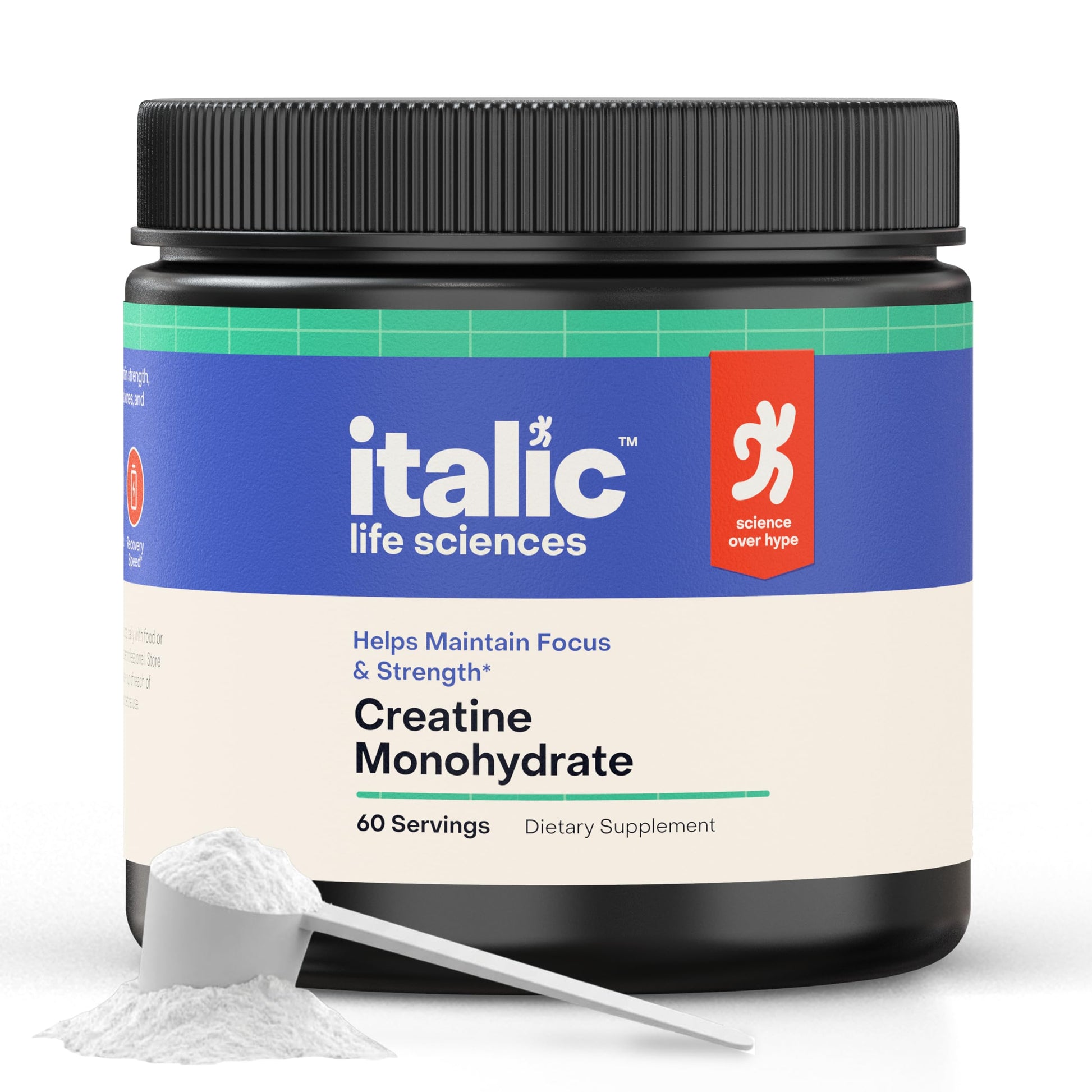 Italic Life Sciences Micronized Creatine Monohydrate Powder, 10.58 oz