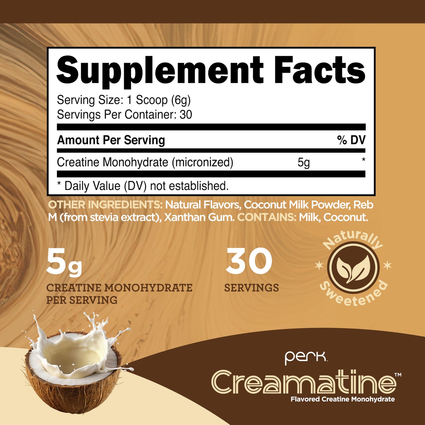 Perk Creamatine (Coconut Cream) Powder, 6.3 oz