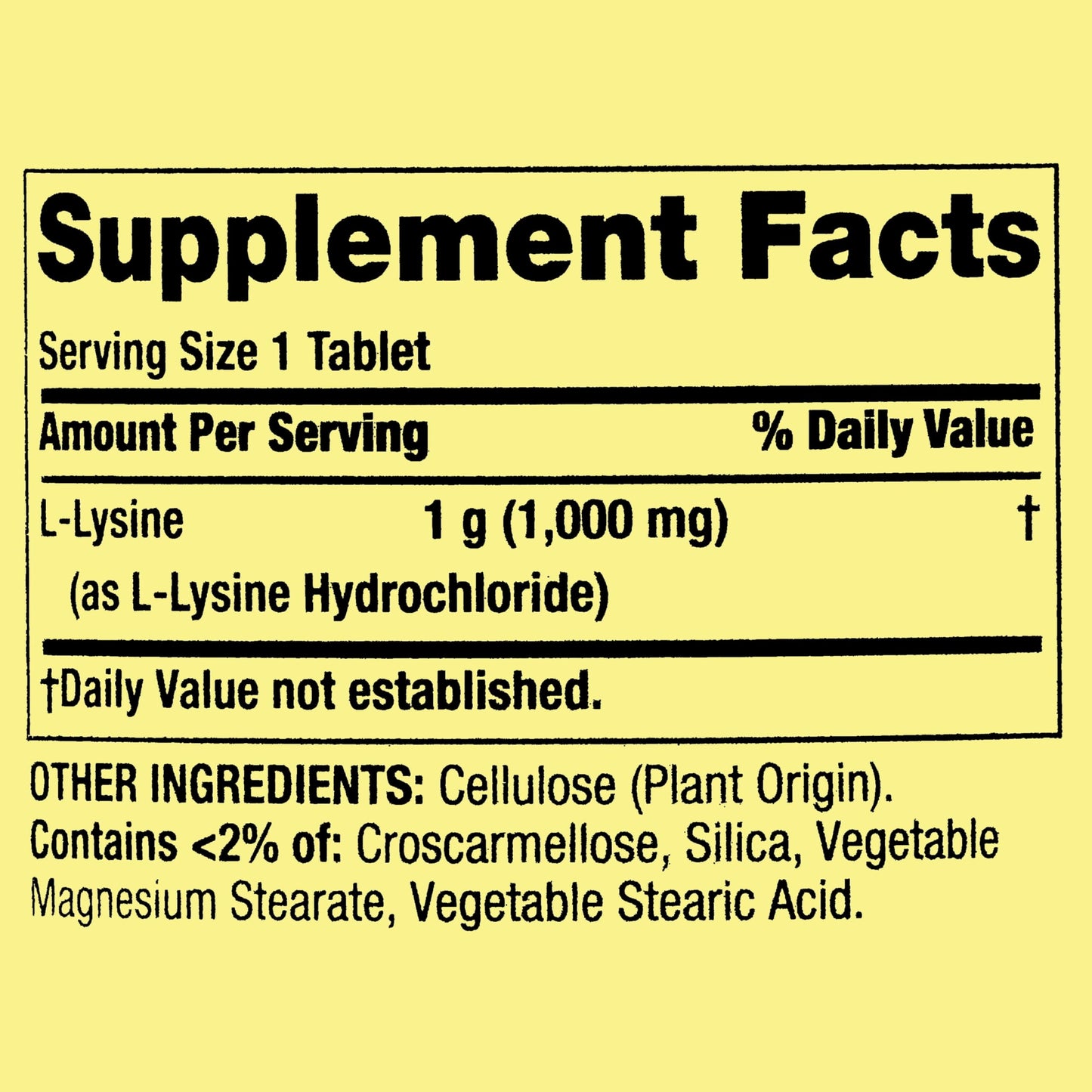 Generic L-Lysine 1000mg Tablets, 100 Count