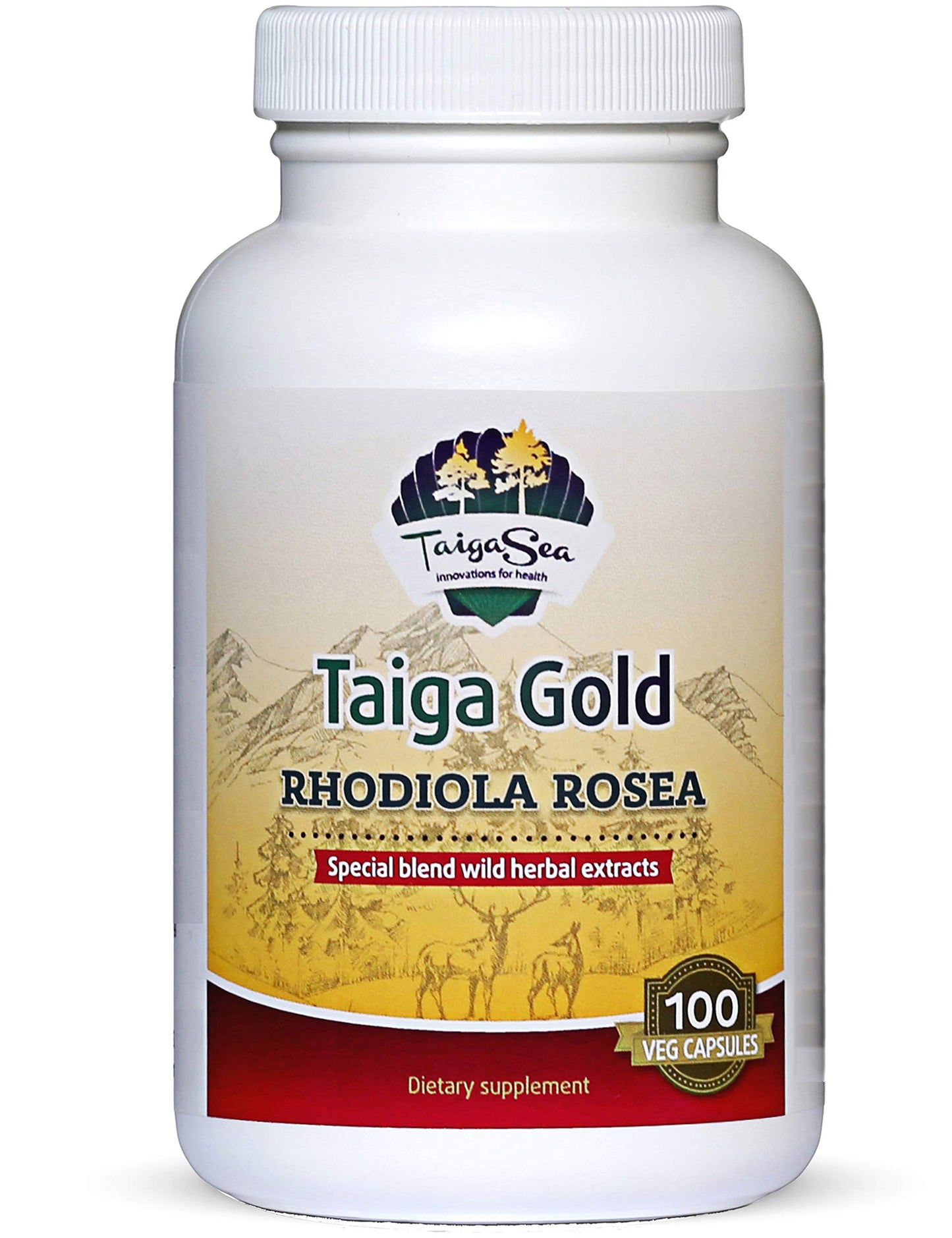 TAIGASEA Rhodiola Rosea Extract Capsules, 100 Count