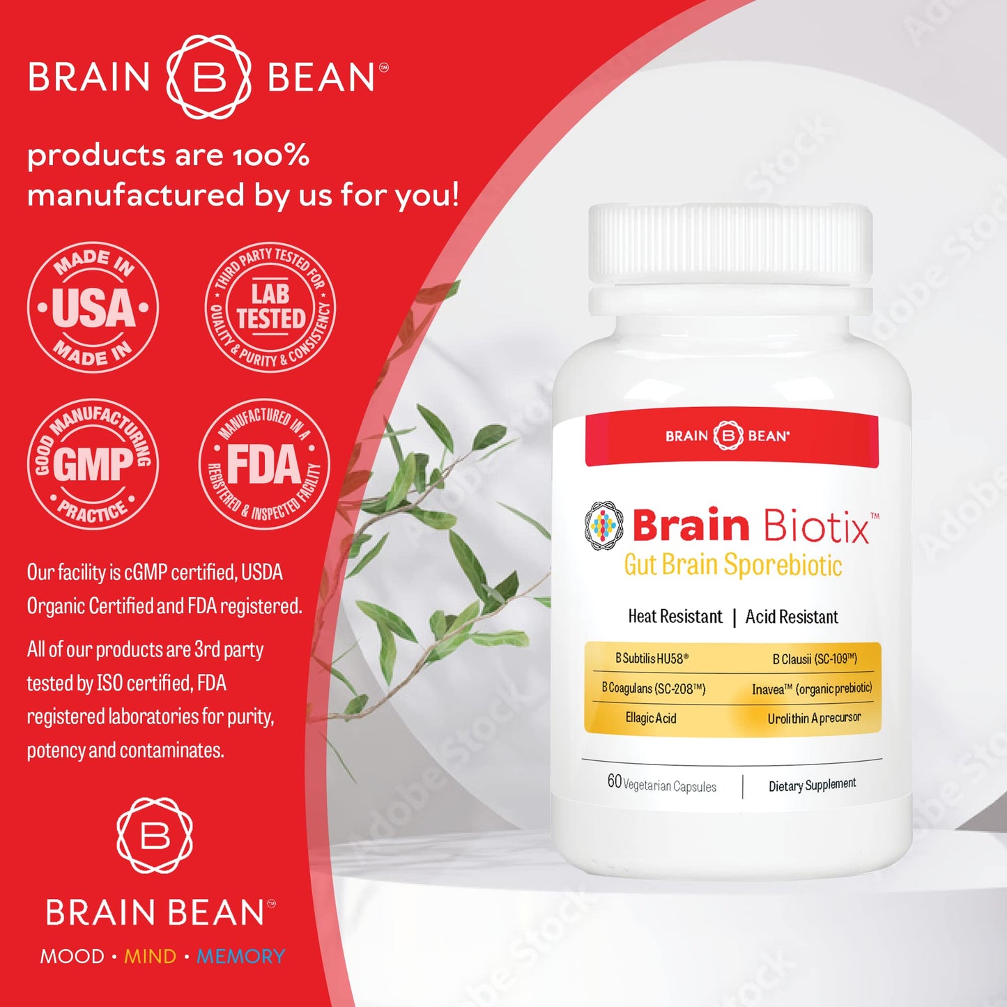 Brain Bean Brain Biotix 60 Capsules