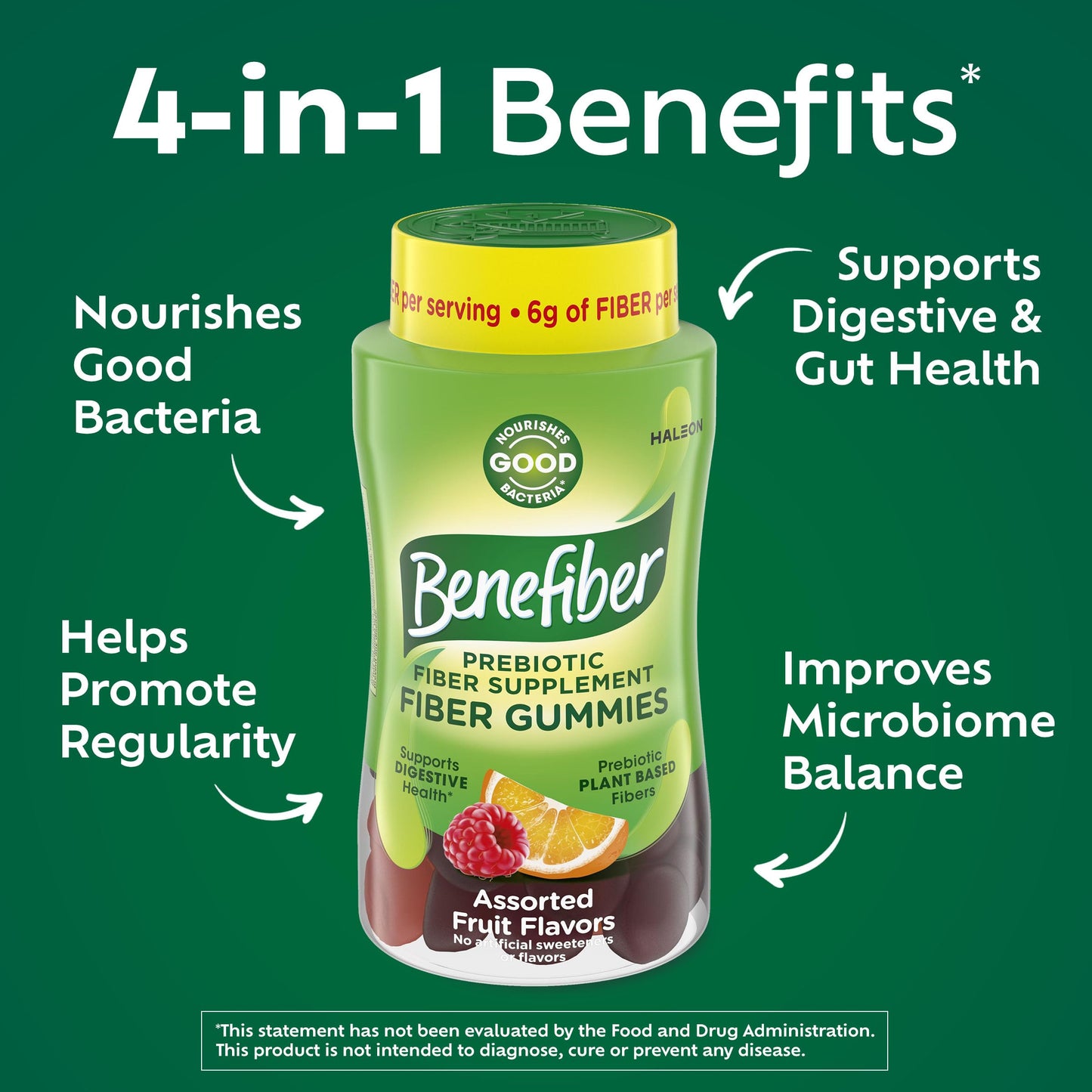 Benefiber Prebiotic GLP-1 Friendly Fiber Supplement Gummies, 81 Count