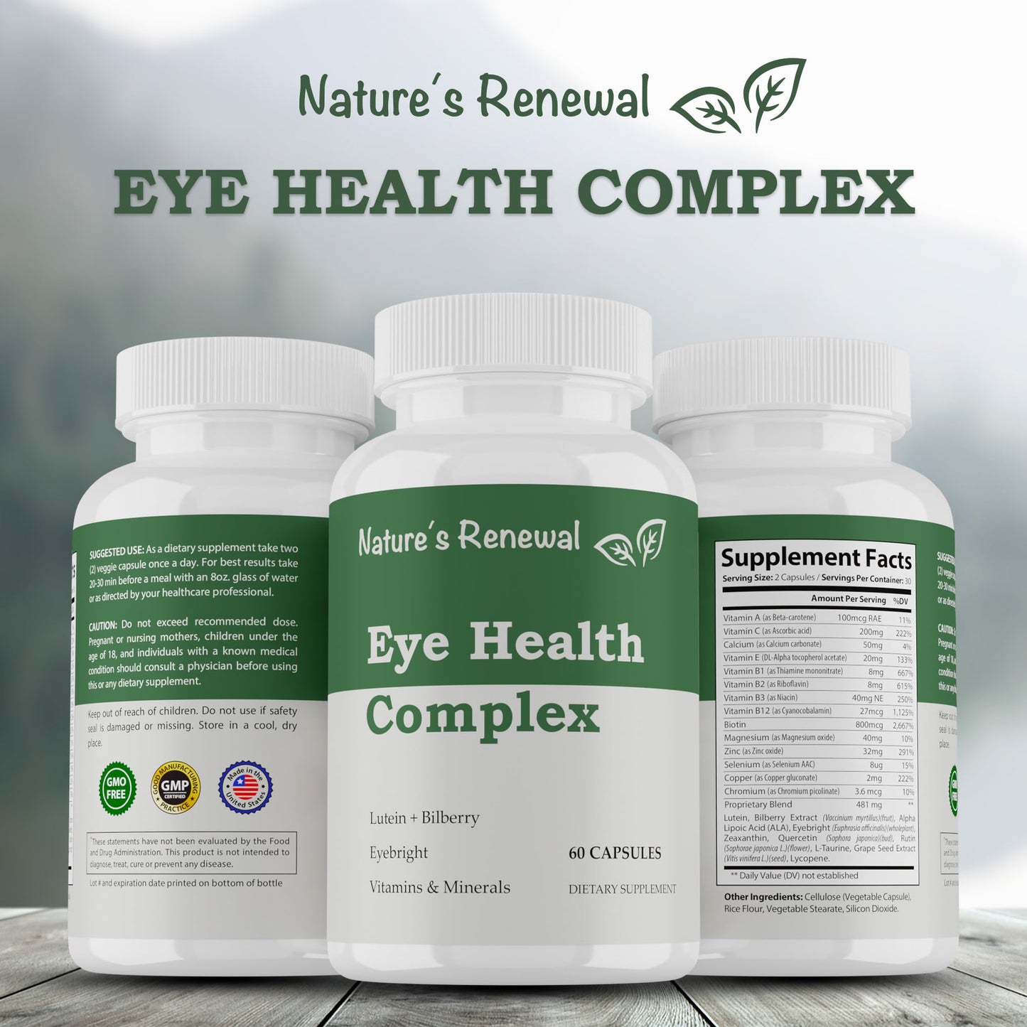 Nature's Renewal Eye Health Complex Supplement Capsules, 60 Capsules
