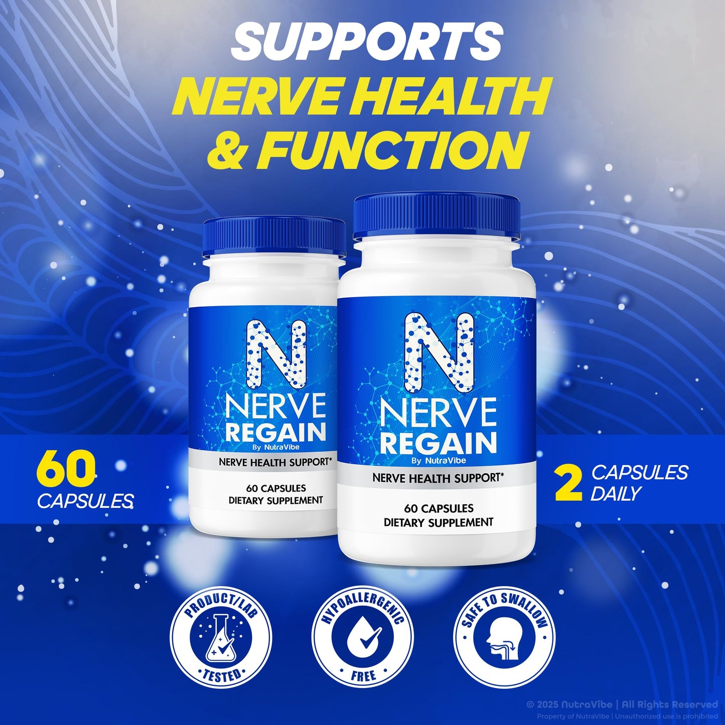 NutraVibe Nerve Regain Capsules 300 Capsules
