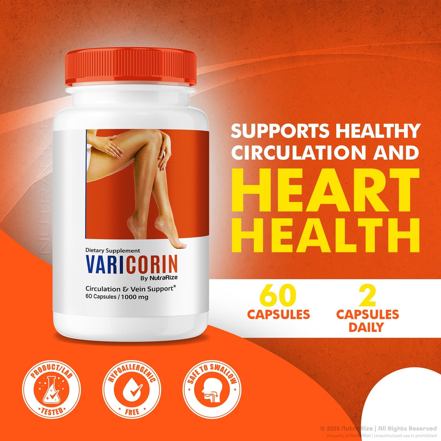 NutraRize Varicorin Blood Formula Capsules, 120 Capsules