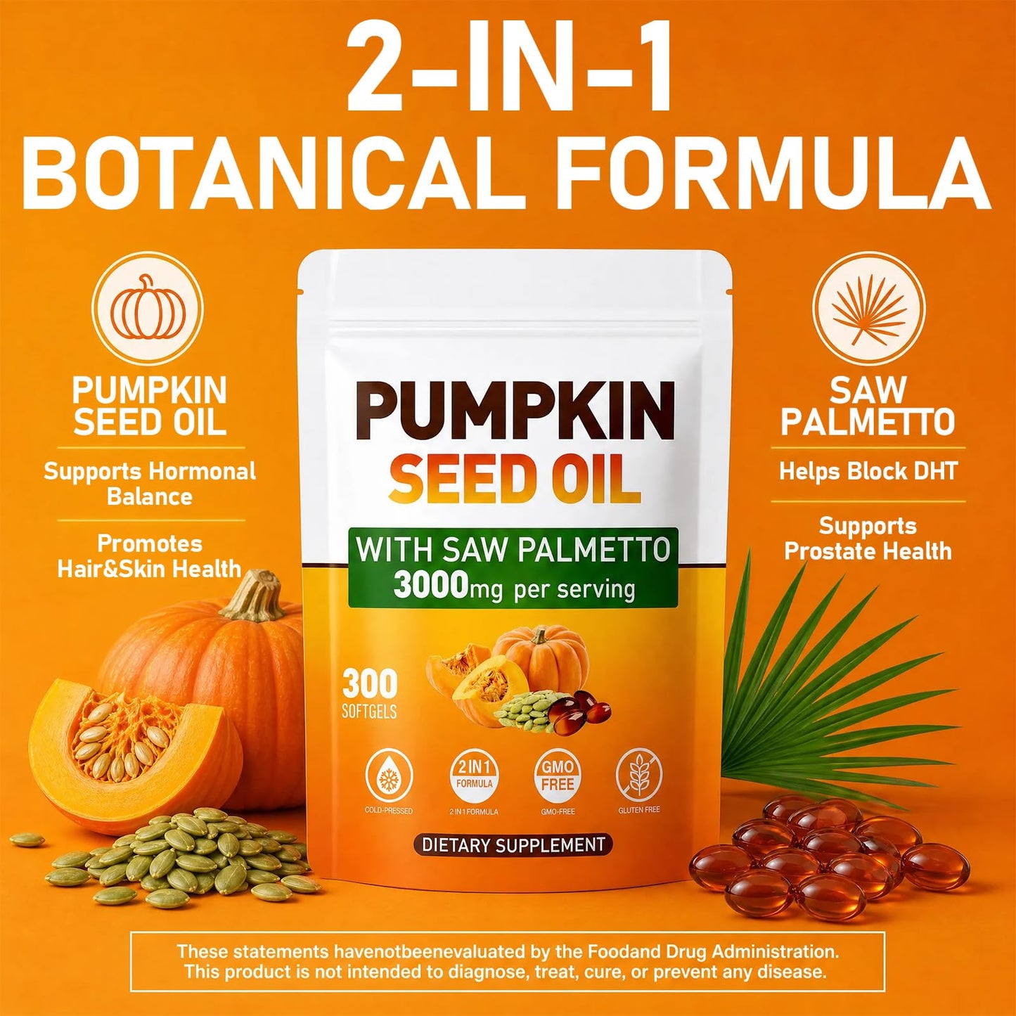 WACHRAY Pumpkin Seed Oil Softgels 300 Count