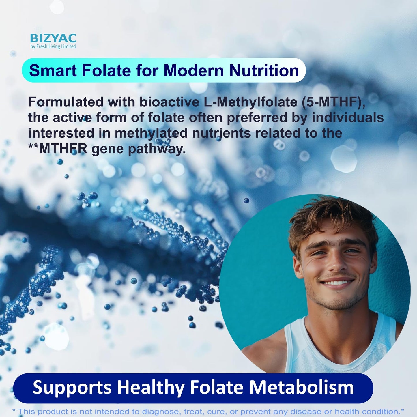 BIZYAC L-MethylFolate 15mg & Methyl B12 Gummies, Methylated B1, B2, B6 Multivitamins - Active 5-MTHF & High Absorption - Folate Metabolism - Vegan Multivitamin, 60 Gummies