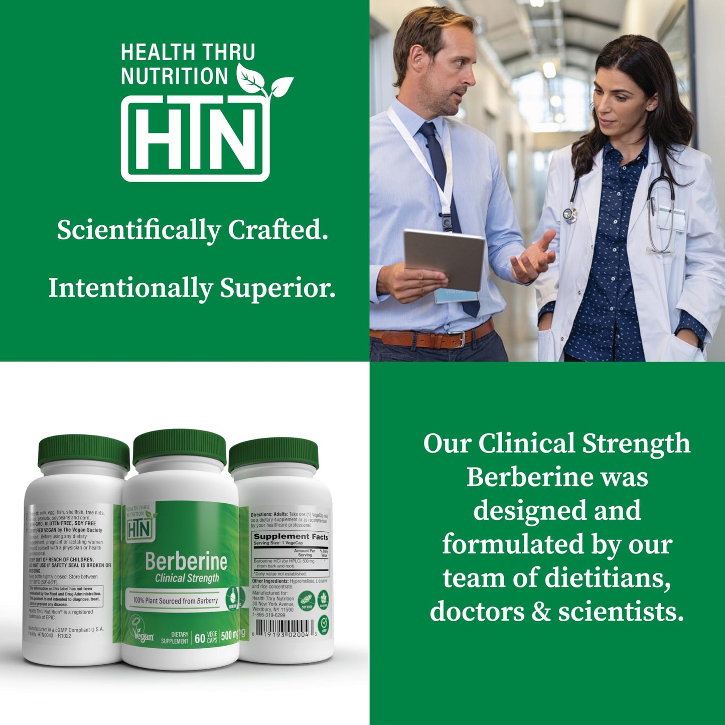 Health Thru Nutrition Berberine HCl 500mg 60 Caplets