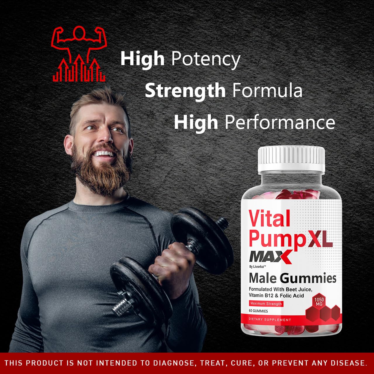 LIVORKA Vital Pump XL Max for Men Gummies, 300 Gummies