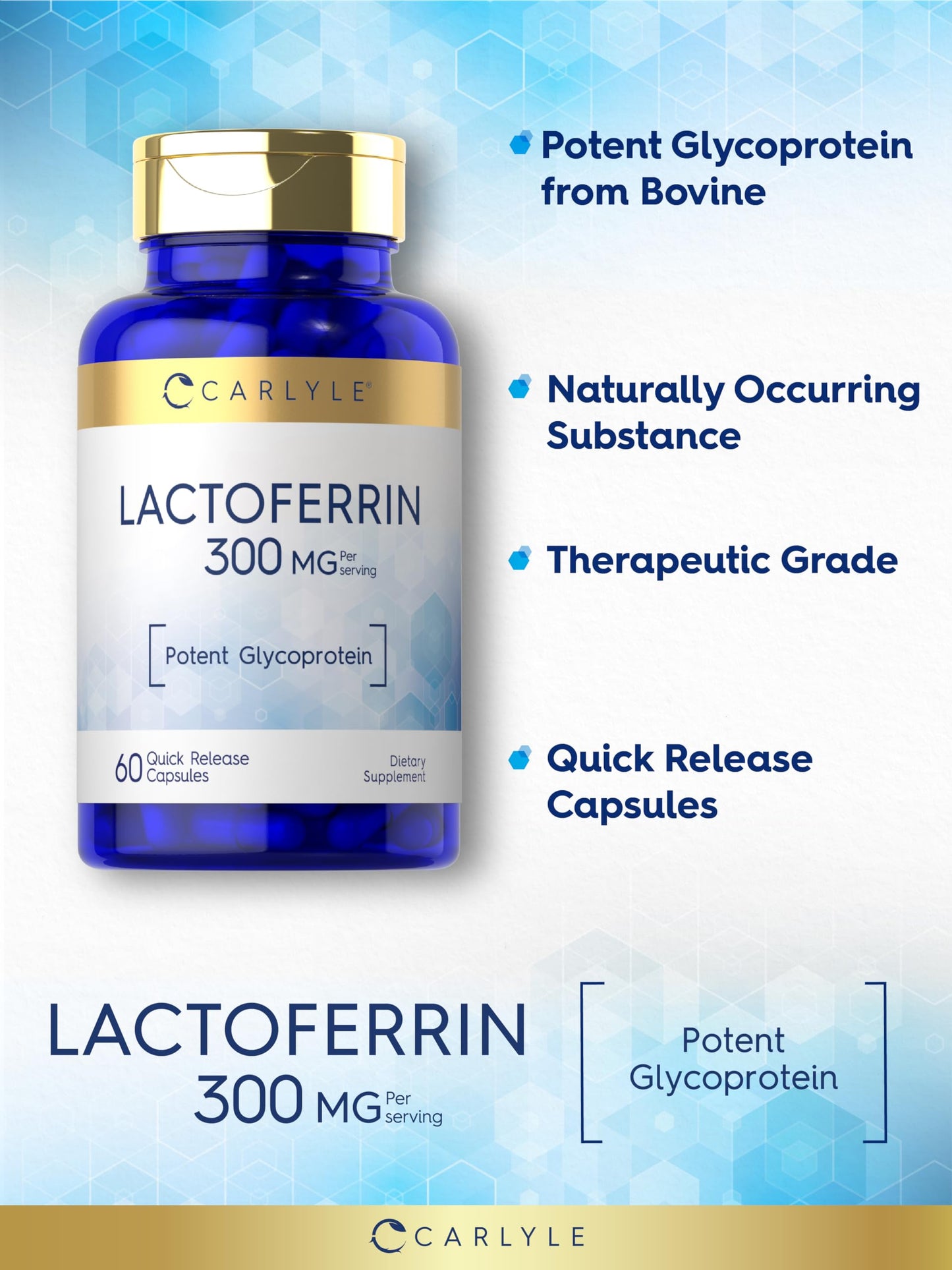 Carlyle Lactoferrin 300mg Capsule, 60 Capsules