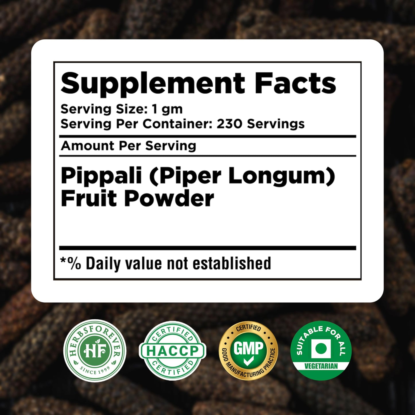 Herbsforever Pippali (Piper longum) Powder 8.11 oz