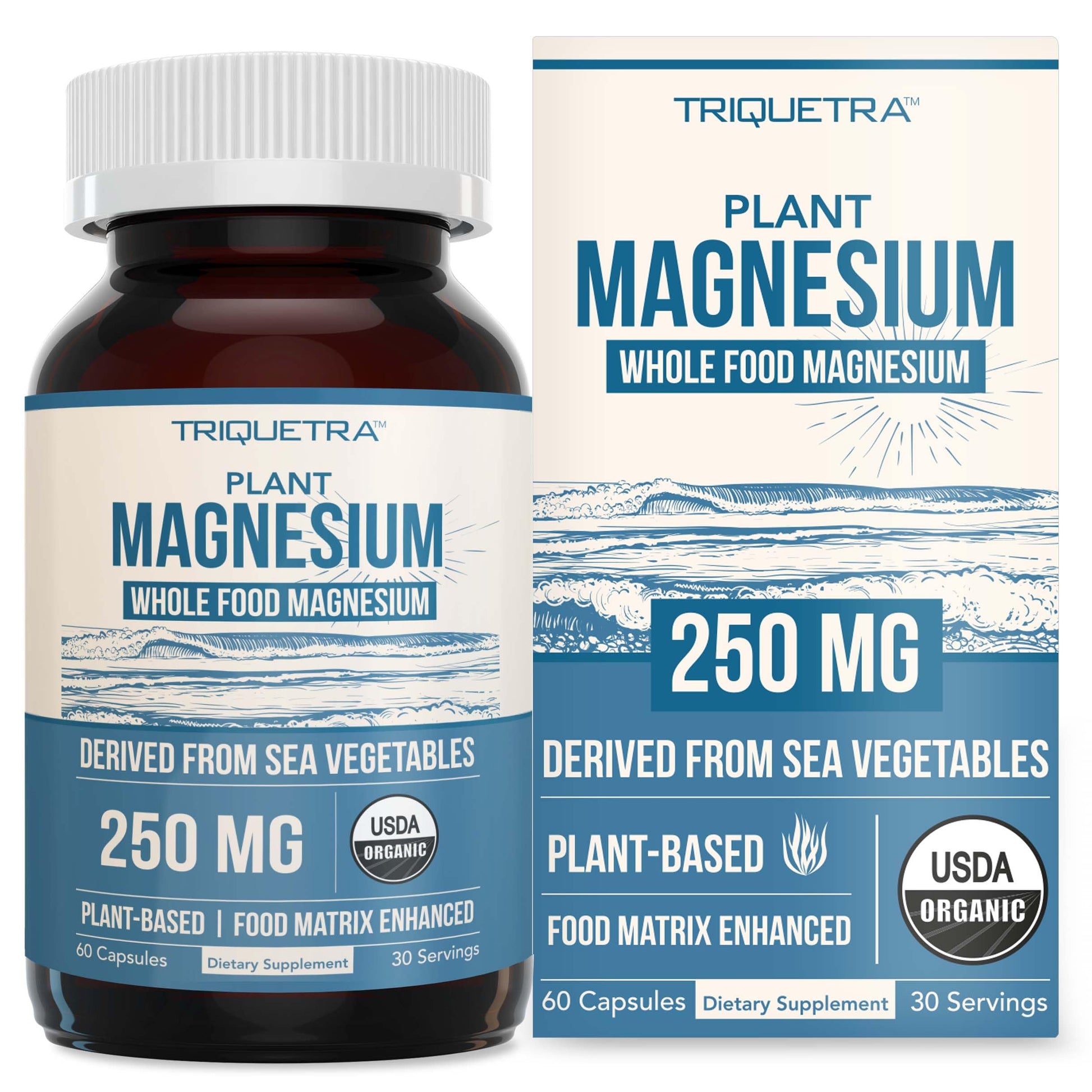 Triquetra Health Organic Whole Food Magnesium Supplement Capsule, 60 Count