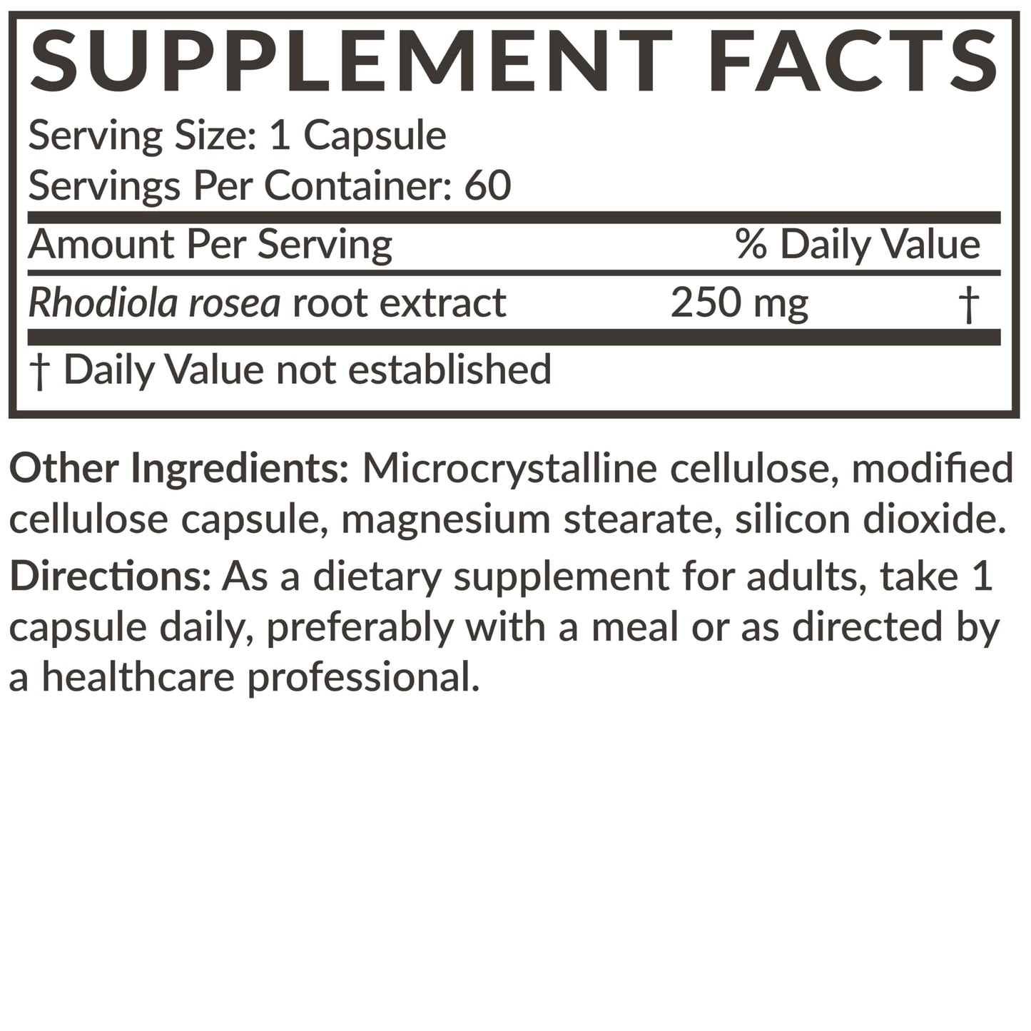 Futurebiotics Rhodiola Rosea Powder Adaptogenic Herb Capsules, 60 Count