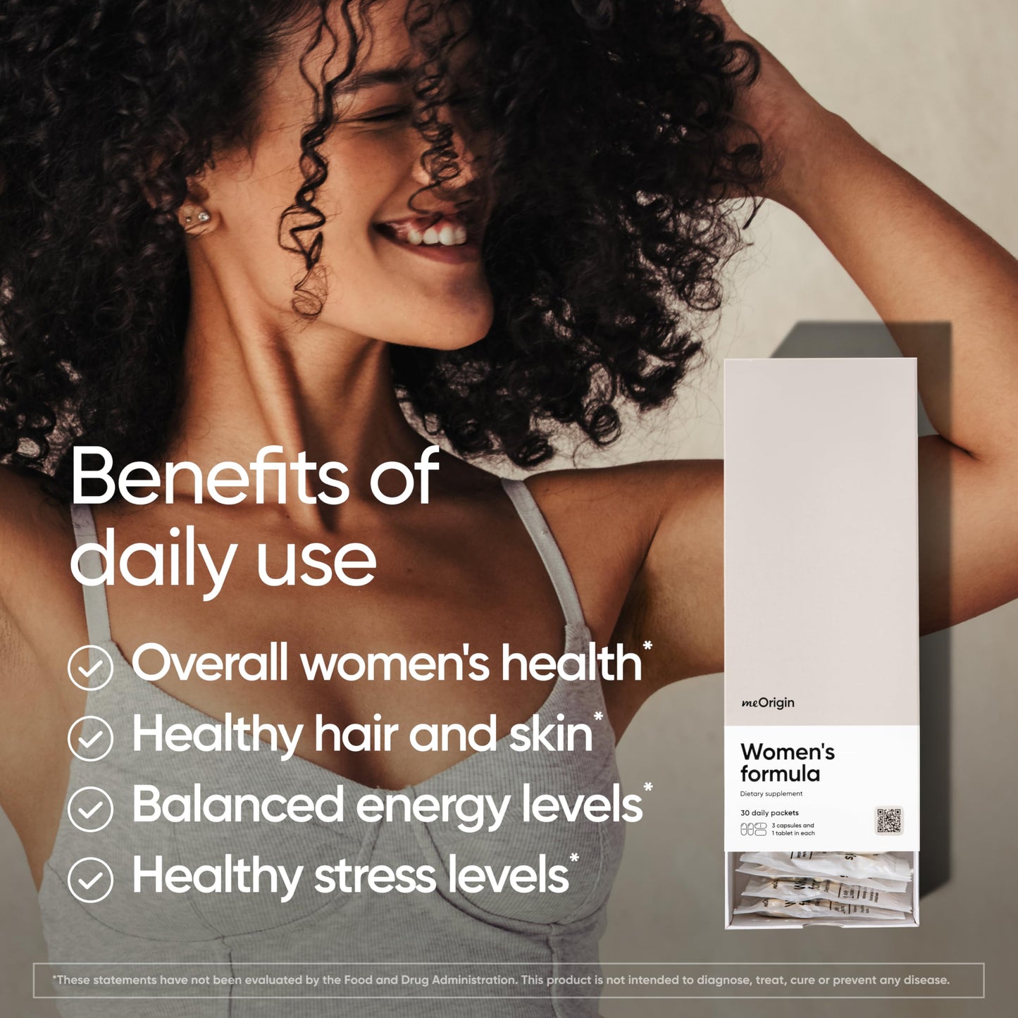 meOrigin Multivitamin for Women, All-in-One Supplement Complex with Vitamin B12, A, C, Biotin, D, E, Folate, Magnesium Daily Packets (3 capsules and 1 tablet per packet) 120 Count