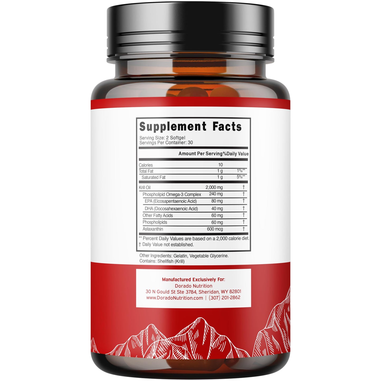 Dorado Nutrition Antarctic Krill Oil Softgels, 60 Count