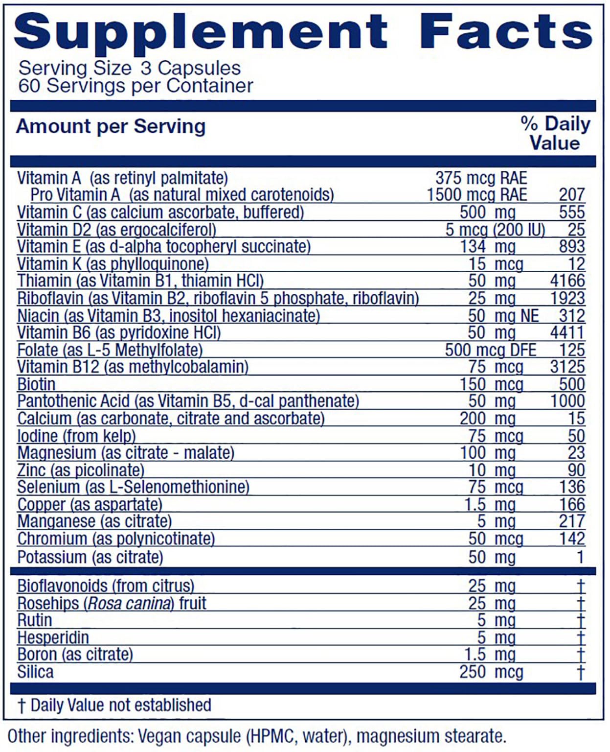 Vitanica Women's Symmetry High Potency Daily Multivitamin, Vegan/Vegetarian, Capsule, 180 Count