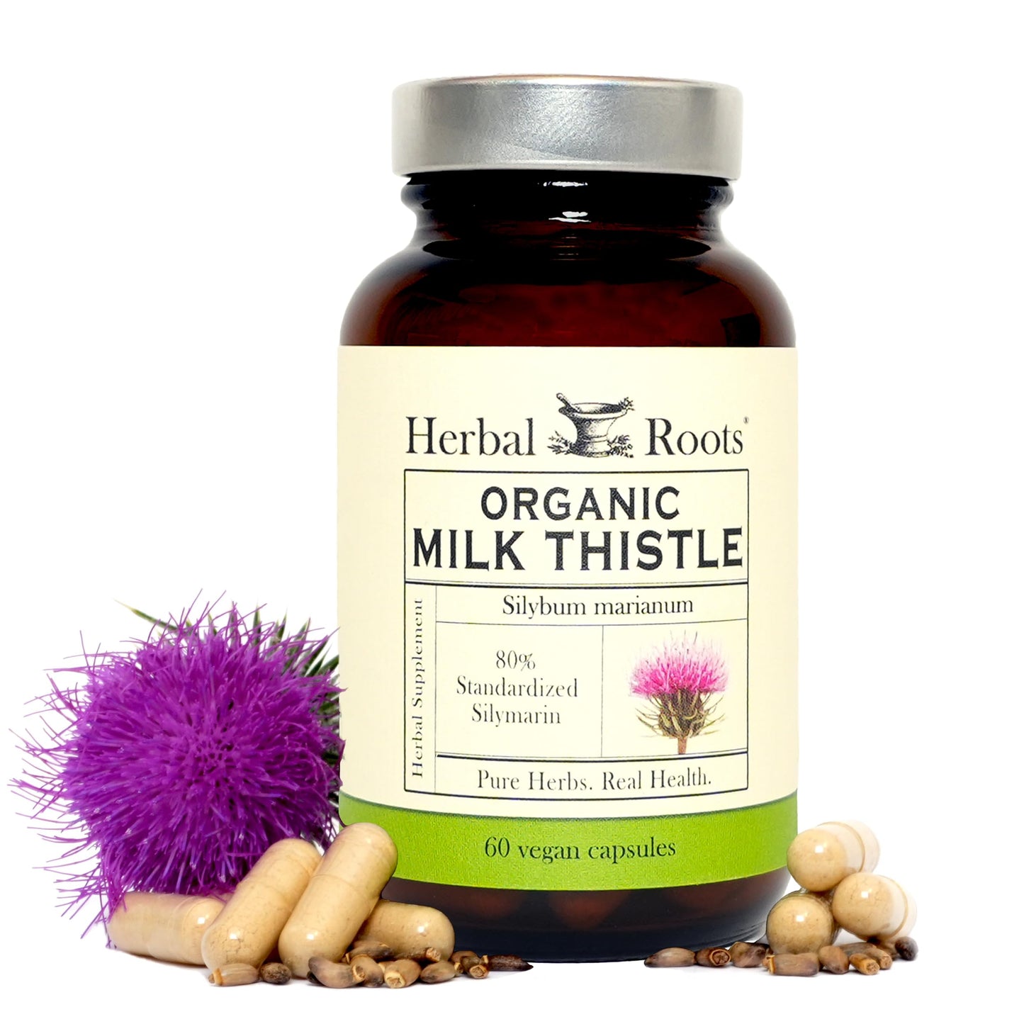 Herbal Roots Milk Thistle Capsules 60 Count