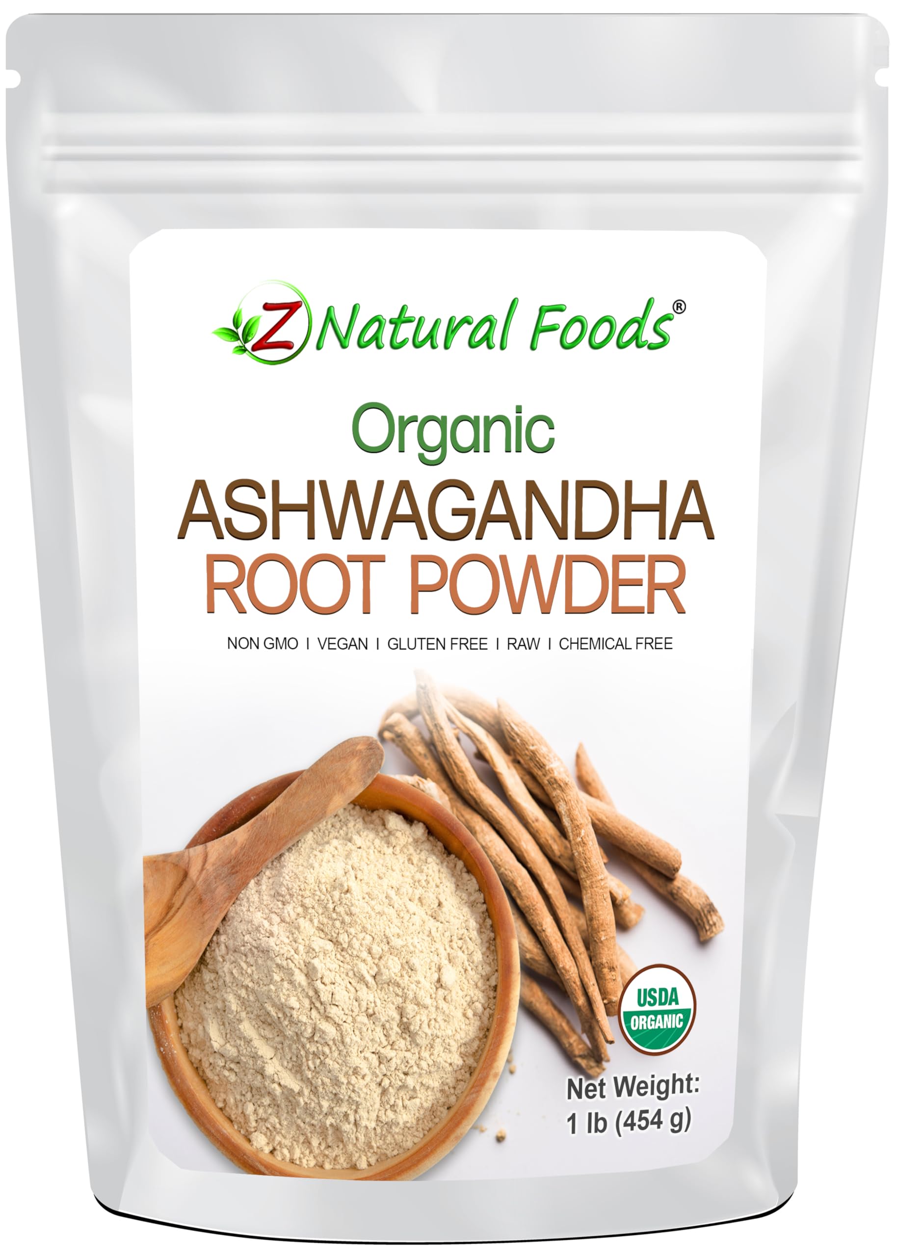 Z Natural Foods Organic Ashwagandha Root Powder 16 oz