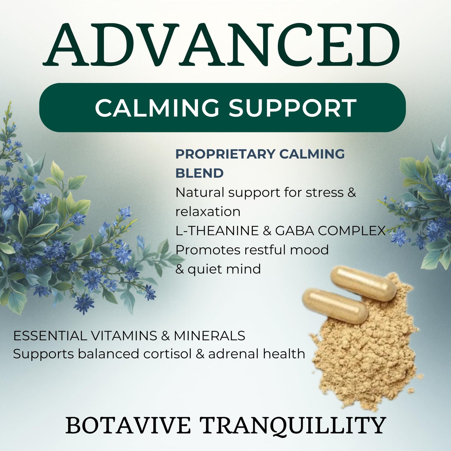 Botavive Tranquility Advanced Relaxation Formula Stress Relief Calm Support, 60 Capsules
