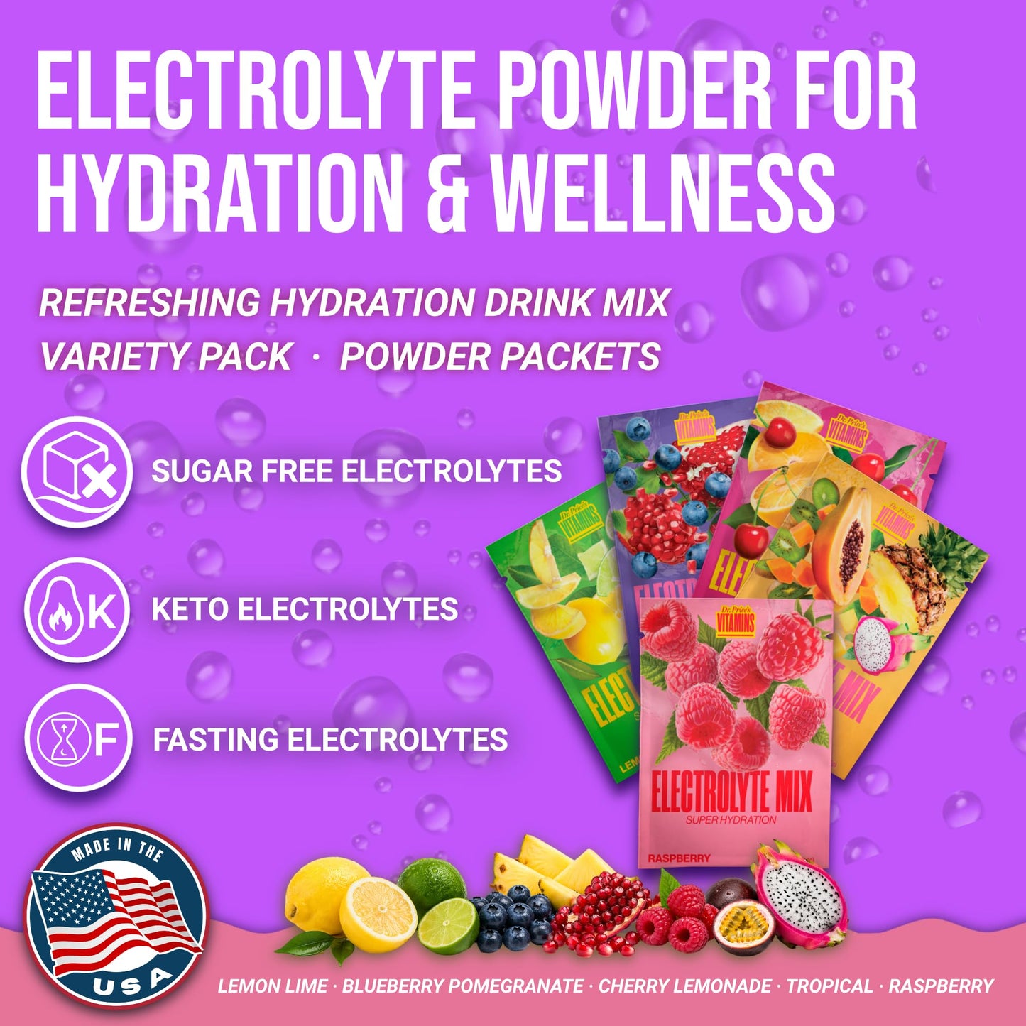 Dr. Price's Vitamins Electrolytes Powder Packets, 30 Packets