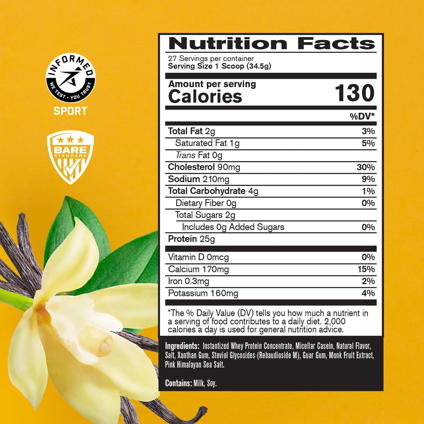 BARE PERFORMANCE NUTRITION Whey Protein Powder 46.3