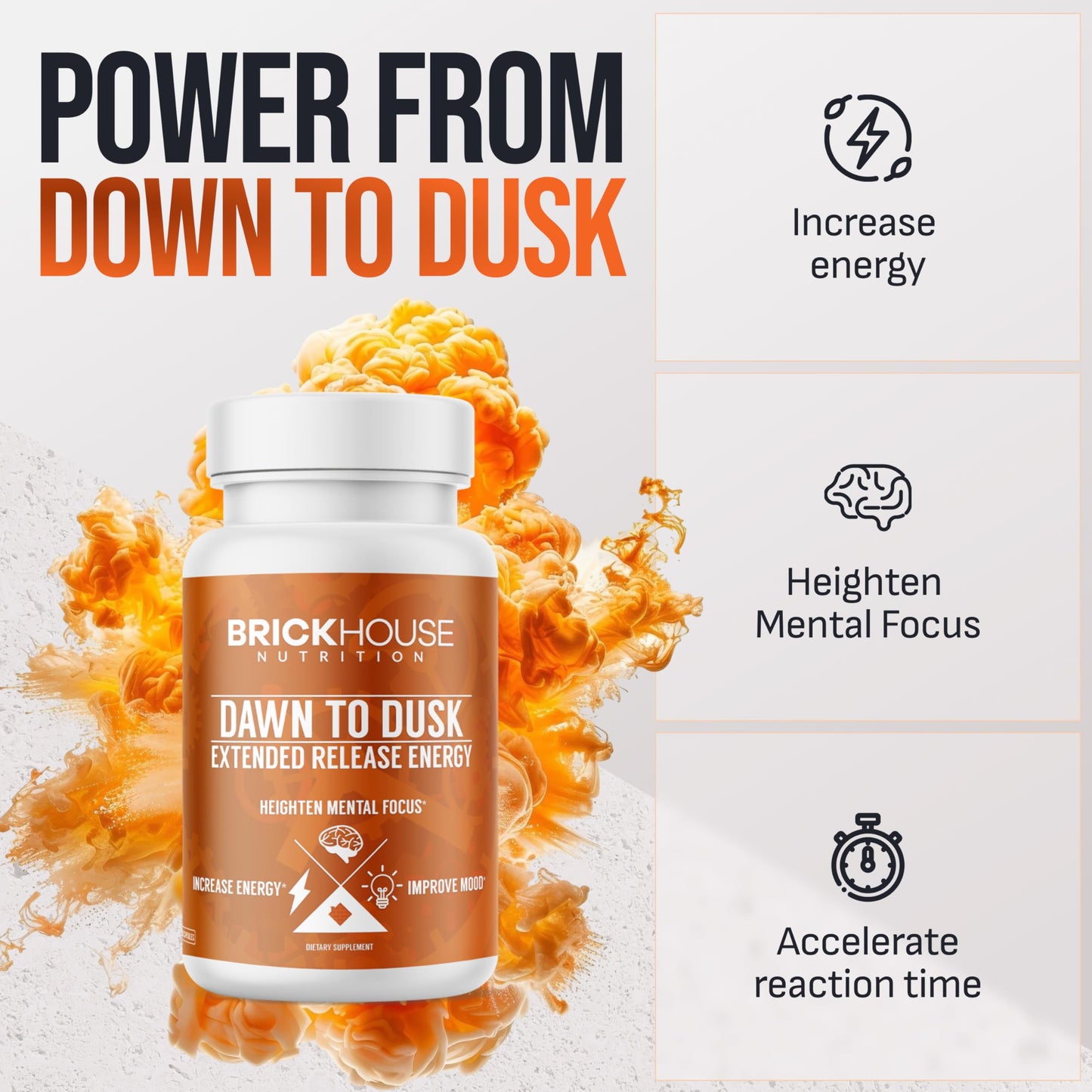 BRICKHOUSE NUTRITION Dawn to Dusk Energy Supplement Powder 1 Pack