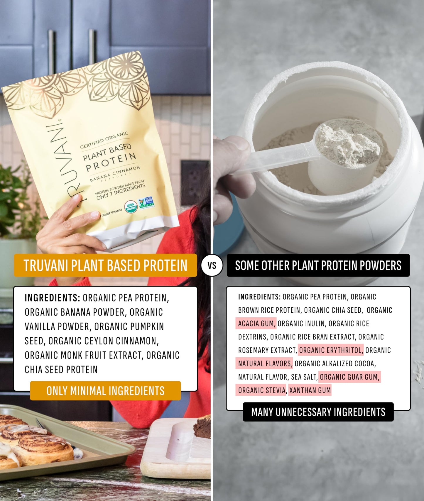 Truvani Vegan Pea Protein Powder 20 Servings