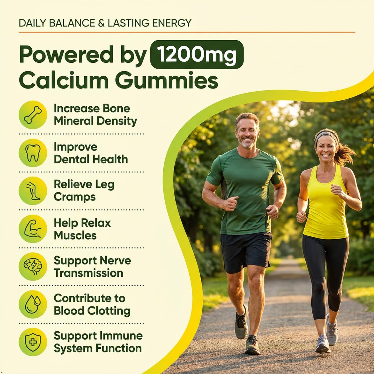 Aanuan Calcium Citrate 600-1200 mg with Vitamin D3 Gummies, 120 Count