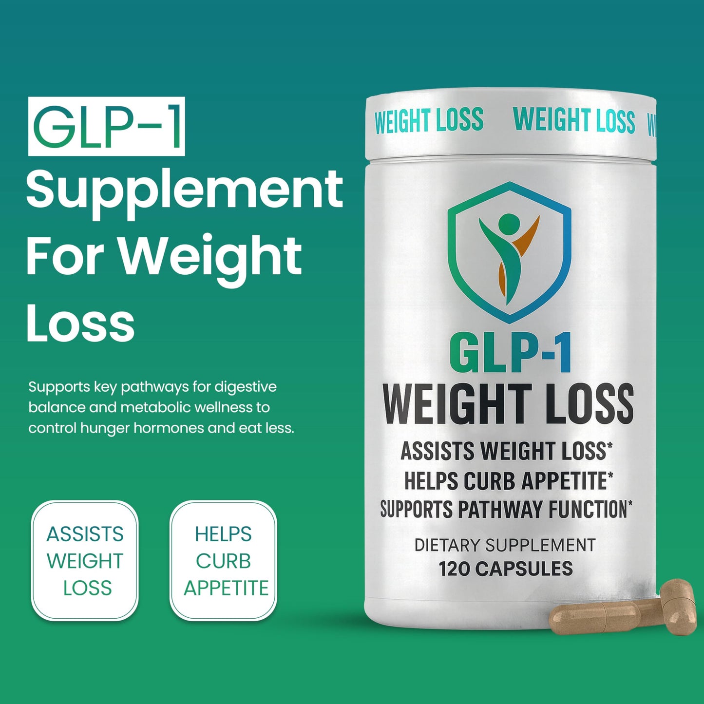 T-MODE GLP-1 Weight Loss & Appetite Control Supplement, Capsules, 120