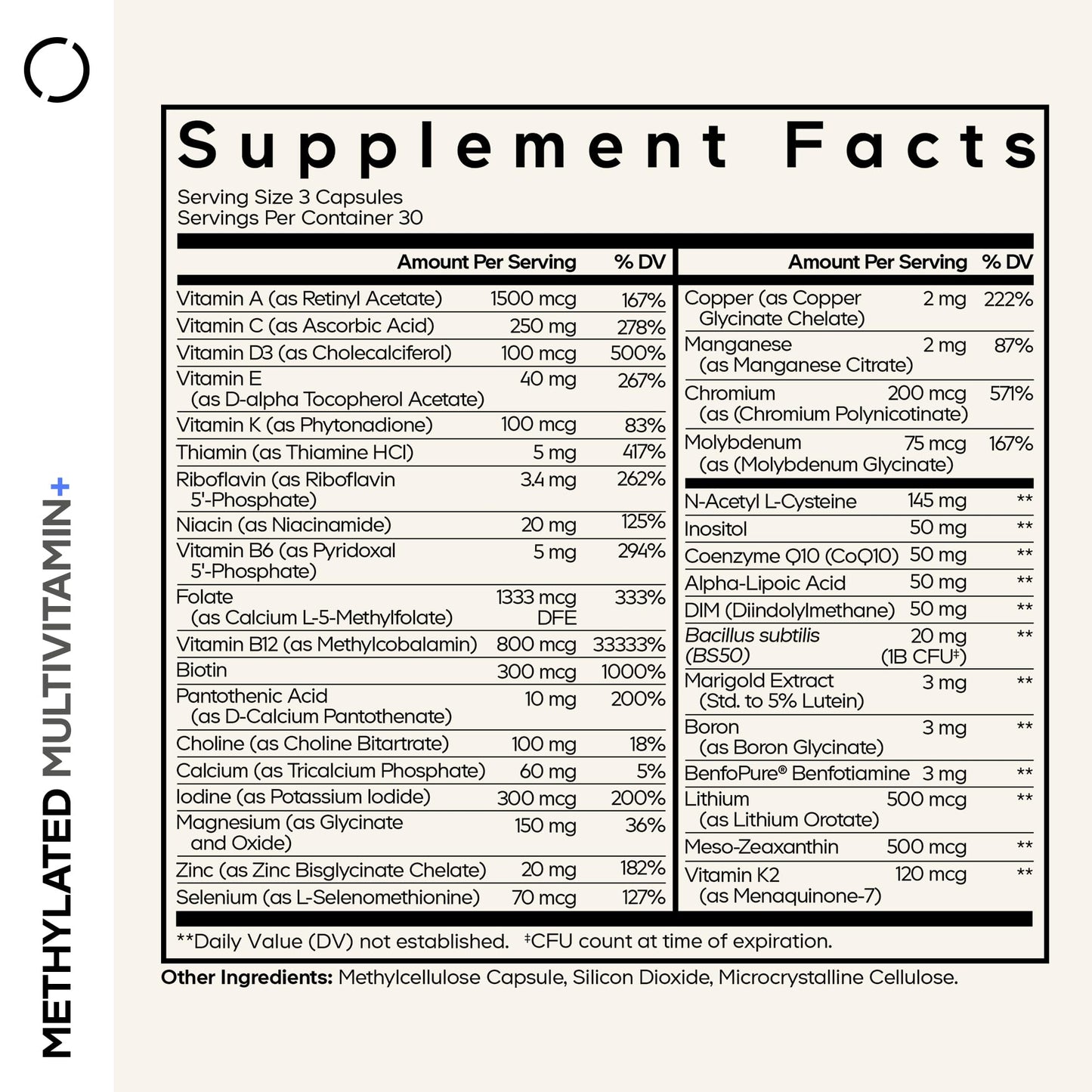 Codeage Methylated Multivitamin Supplement 90 Capsules