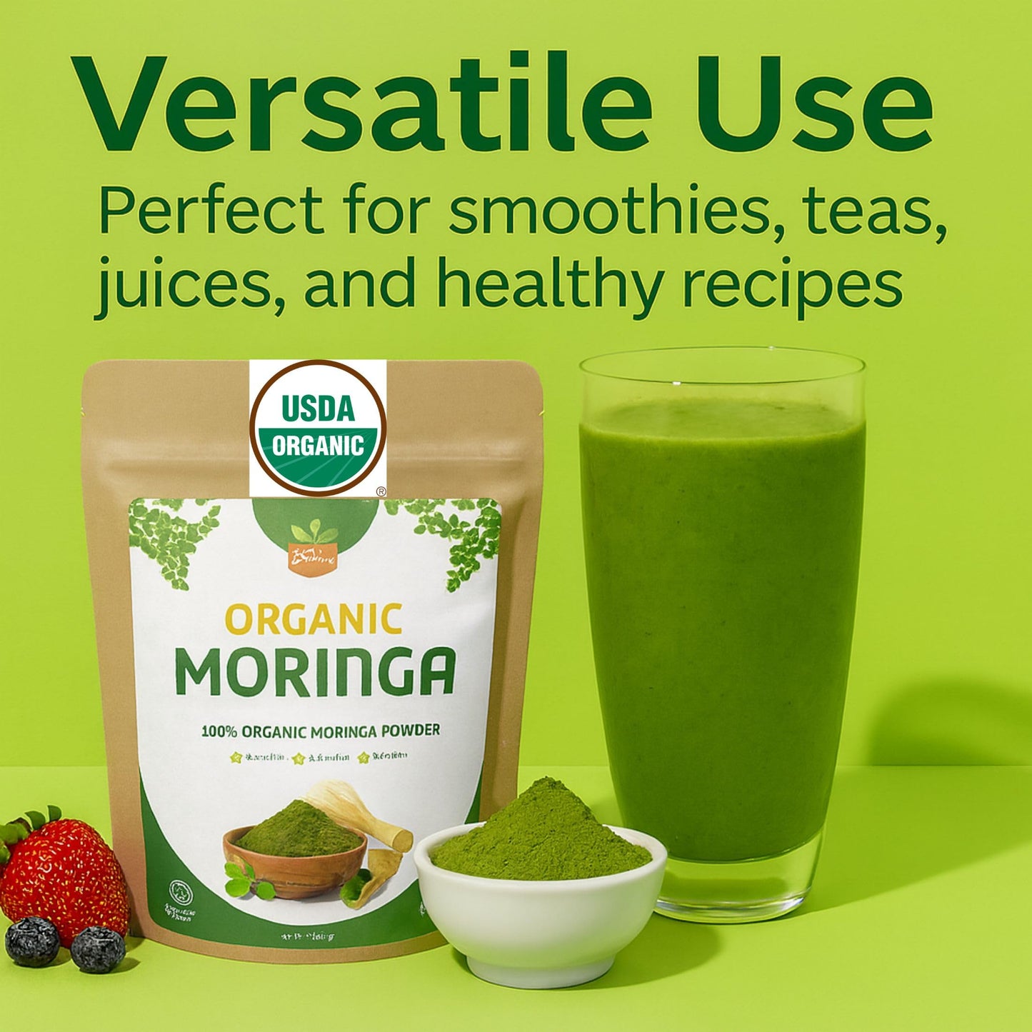 SPICY ORGANIC Organic Moringa Leaf Powder 16 oz