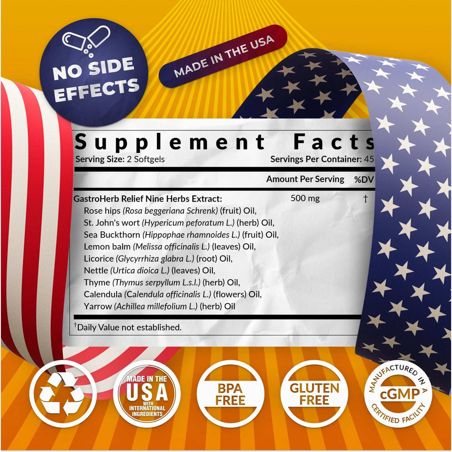 CORSA365 Gastroherb 9 Herb Extract Softgels, 90 Count