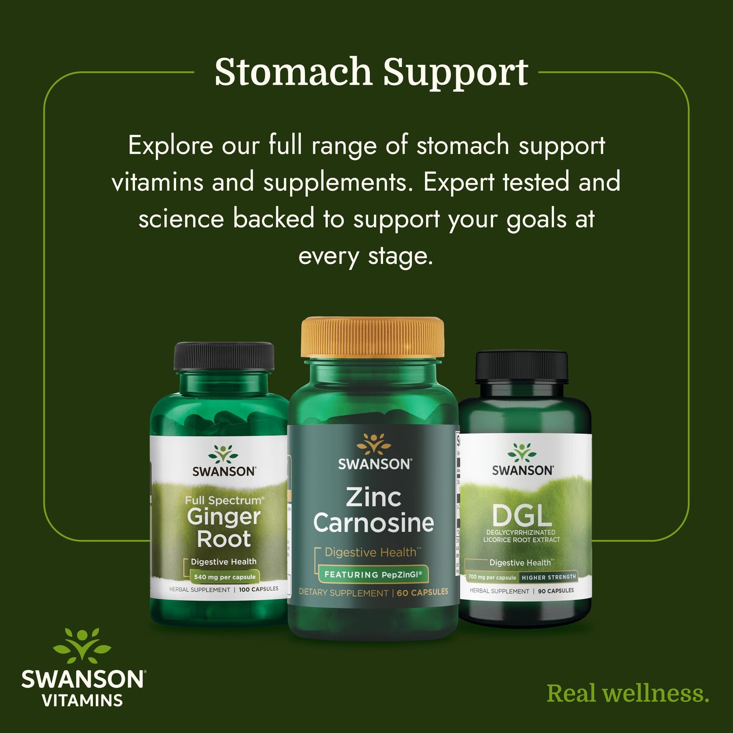 Swanson Ultra Zinc Carnosine (PepZinGI) Gastric Health Supplement, 60 Capsules
