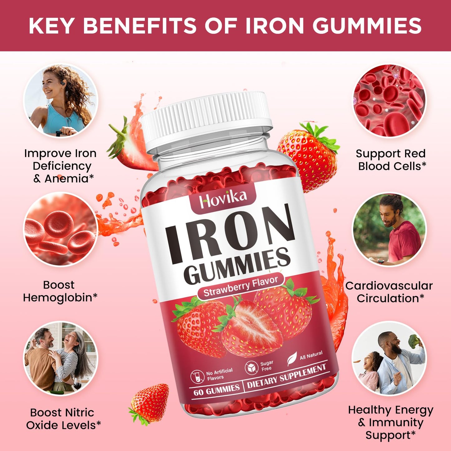 Hovika Iron Gummies 60 Gummies