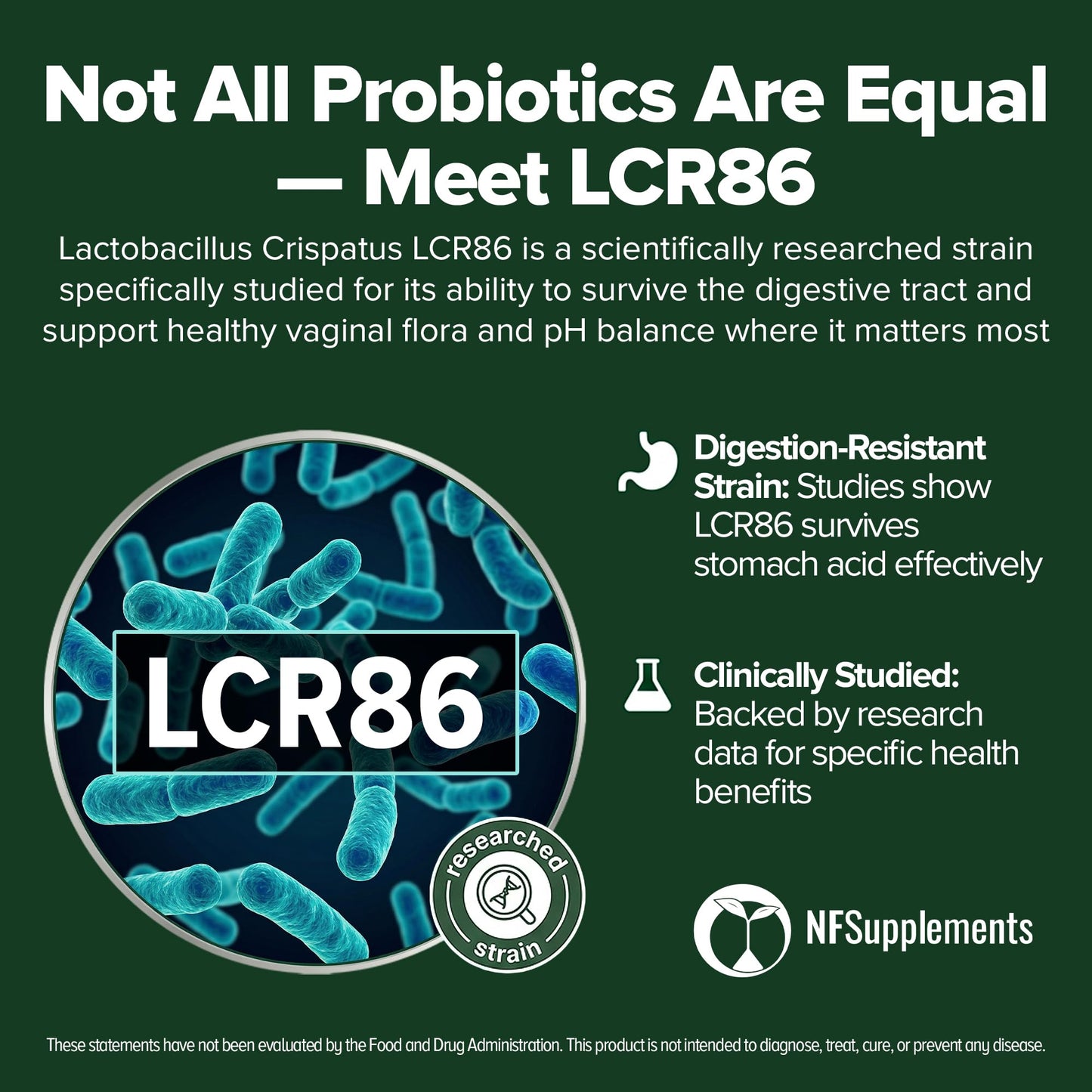 Natural Foundation Lactobacillus Crispatus Probiotic Tablets 240